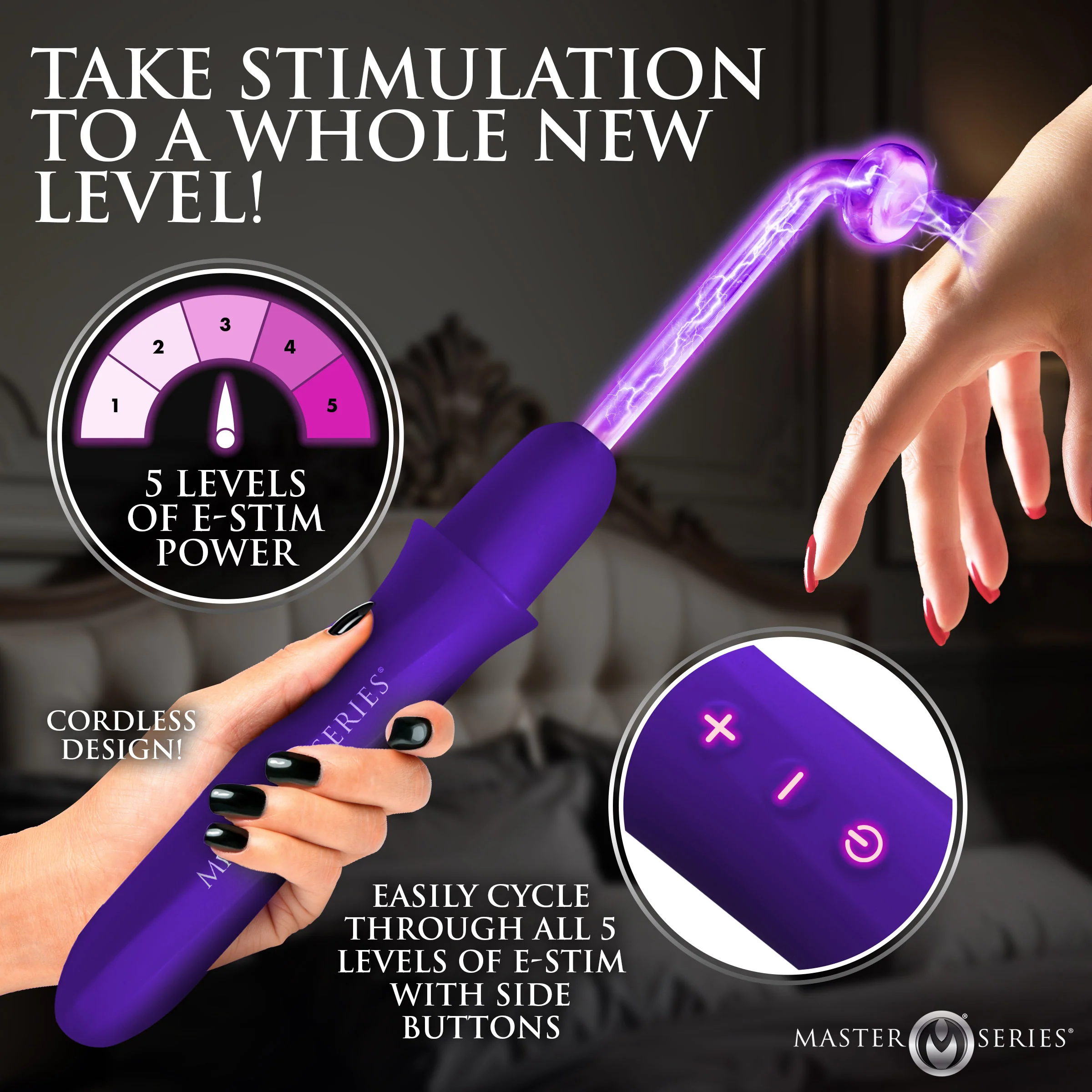 Elektrawand Rechargeable Violet Wand w/ Attachments - Image 3