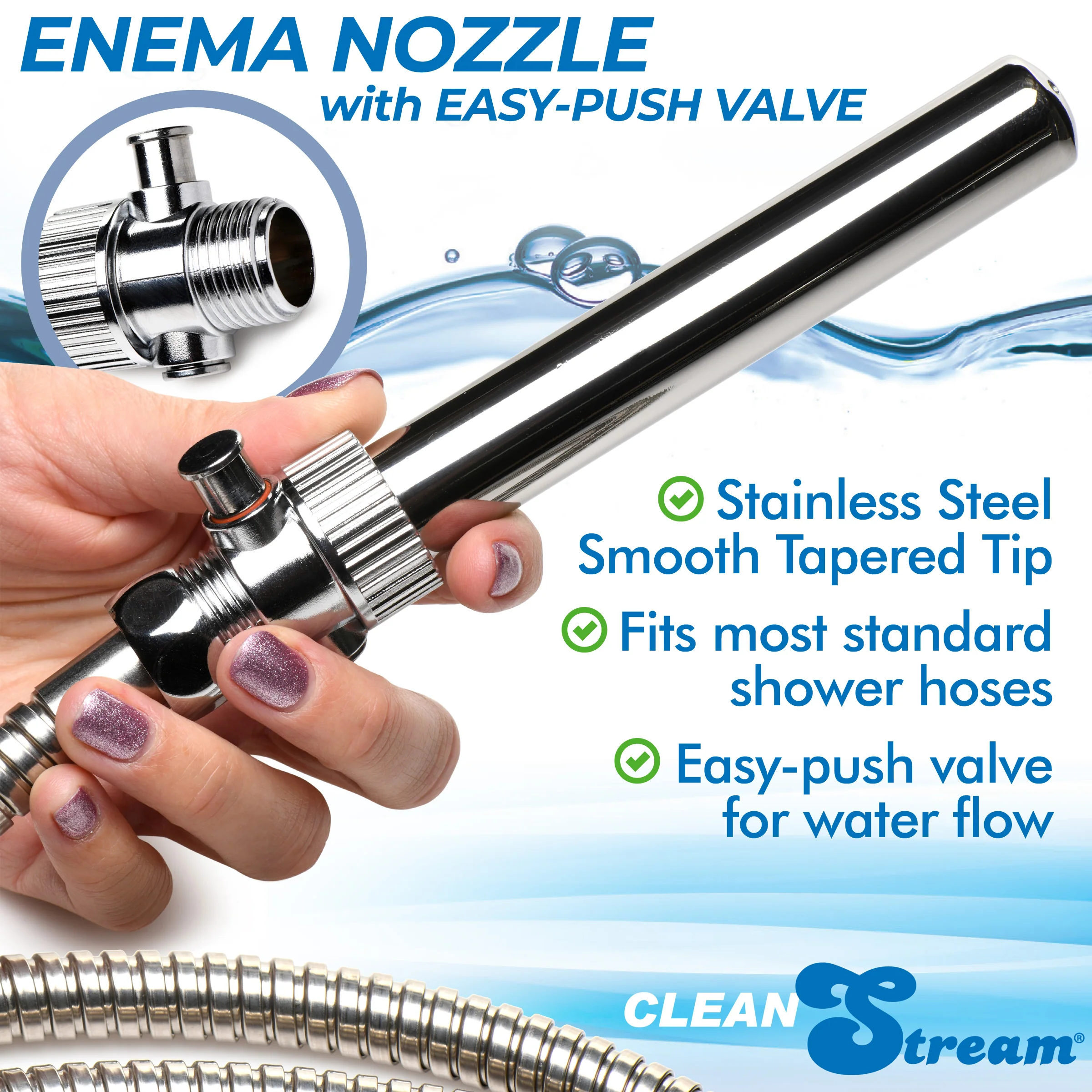 Enema Nozzle with Quick Shut Off/On Valve - Image 3