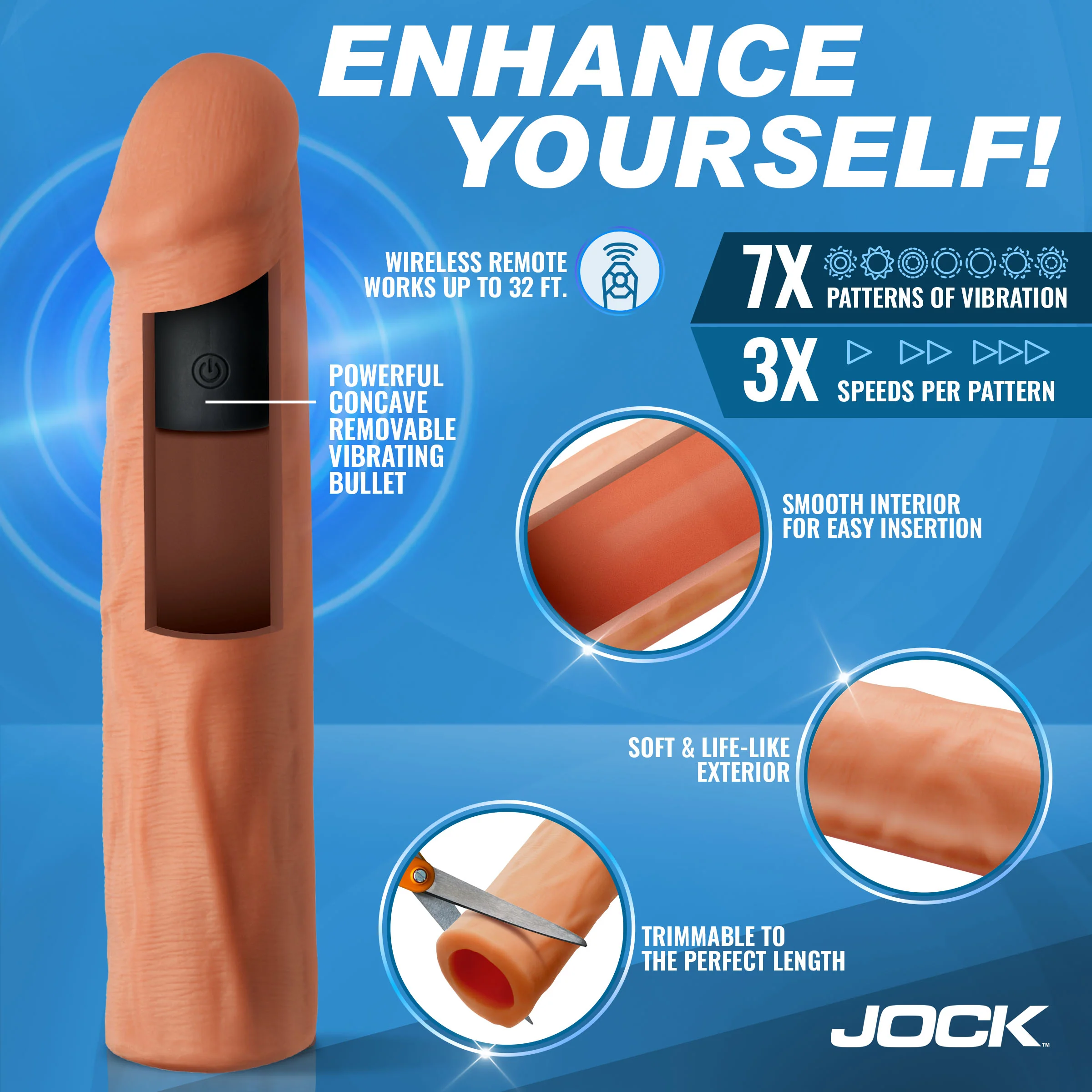 Enhancers Vibrating Penis Extension w/ Remote - Image 2