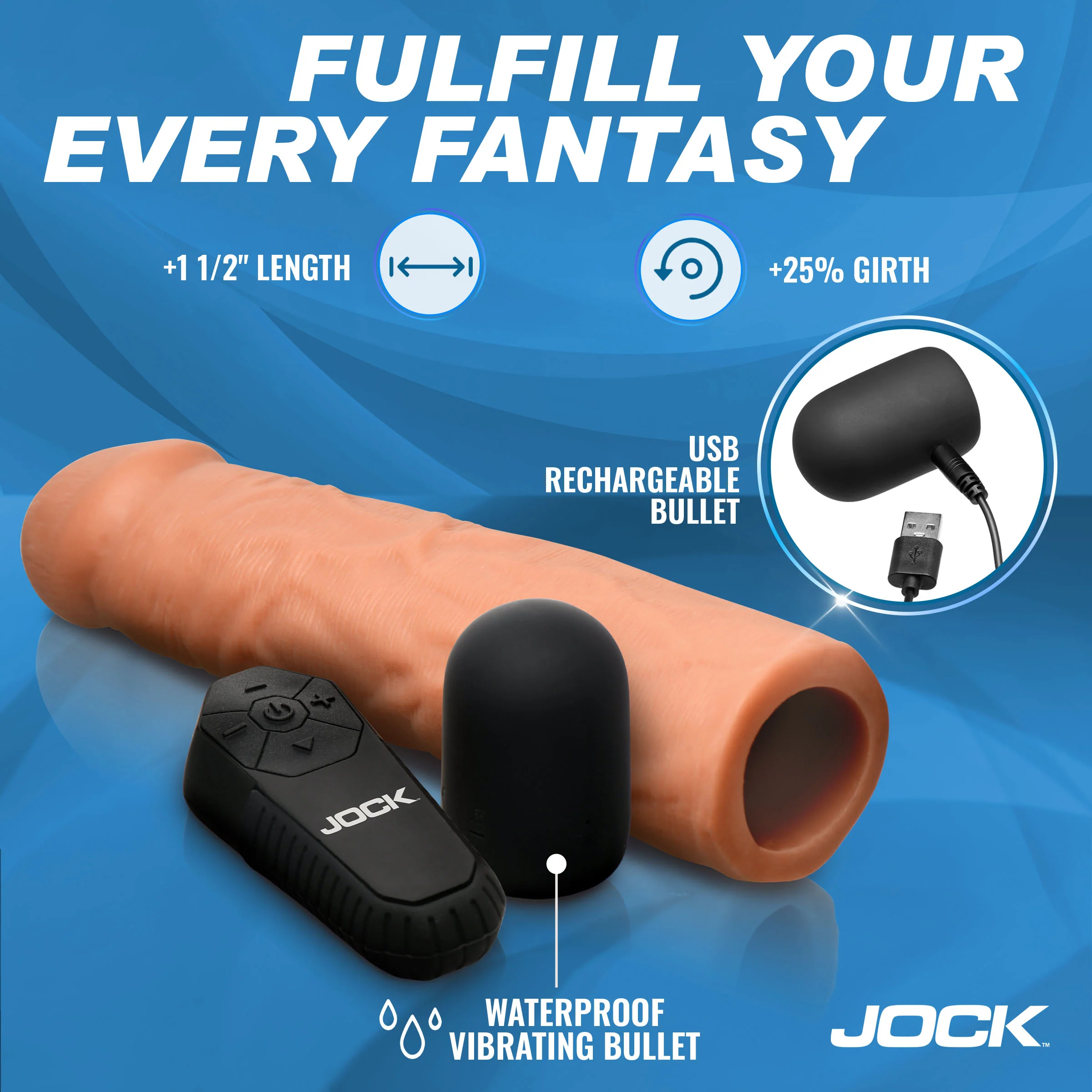Enhancers Vibrating Penis Extension w/ Remote - Image 3