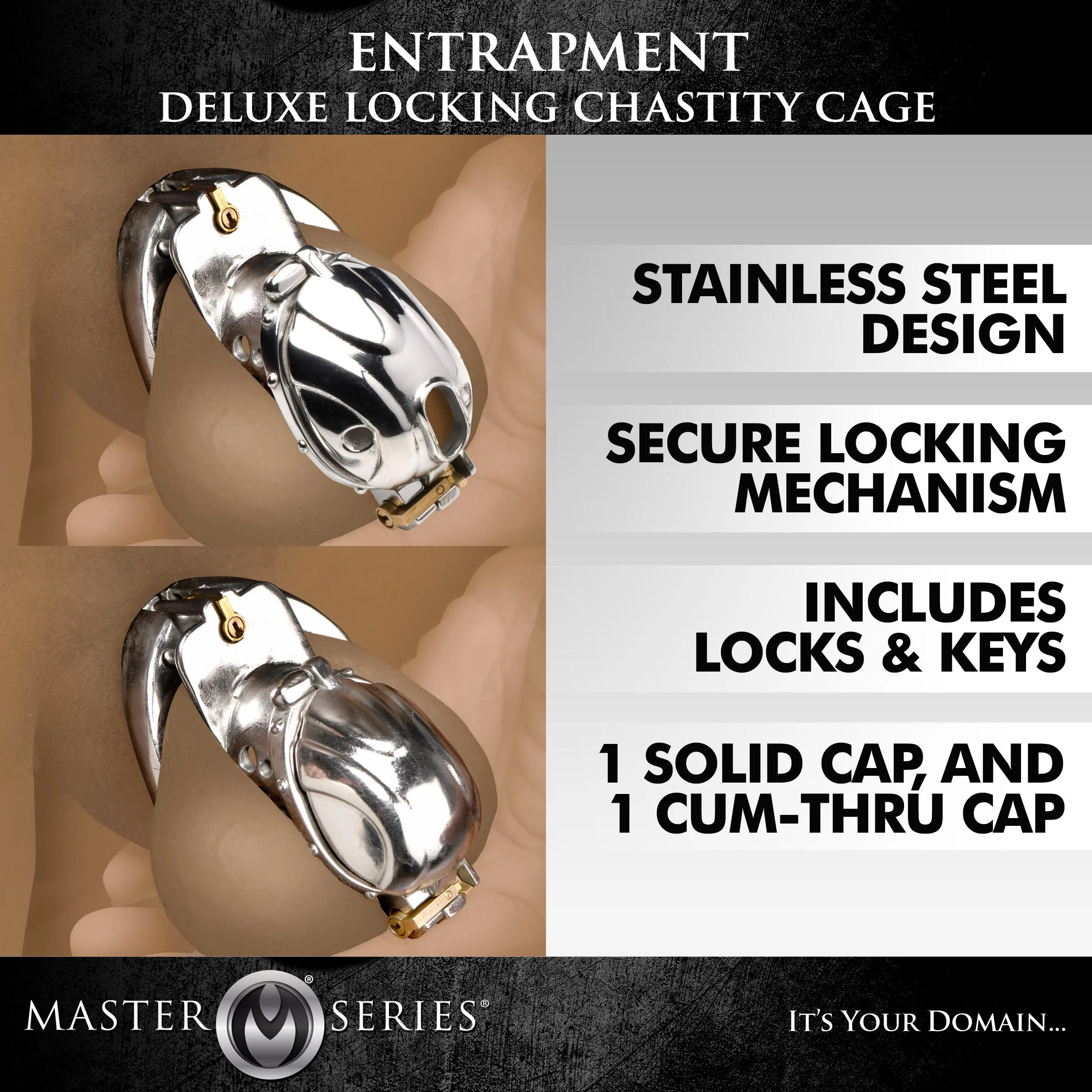 Entrapment Deluxe Locking Chastity Cage - Image 4