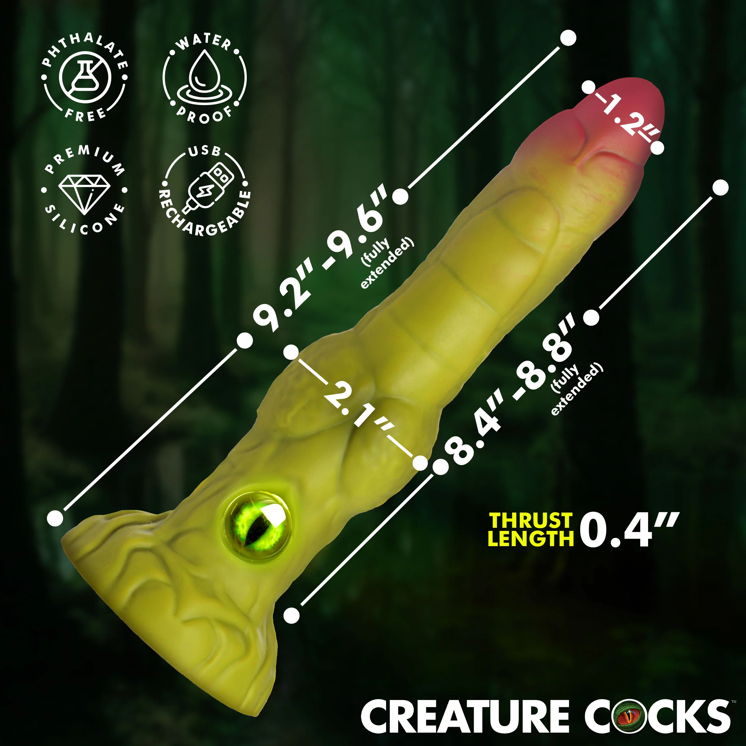 Eyegor Thrusting & Vibrating Silicone Dildo - Image 7
