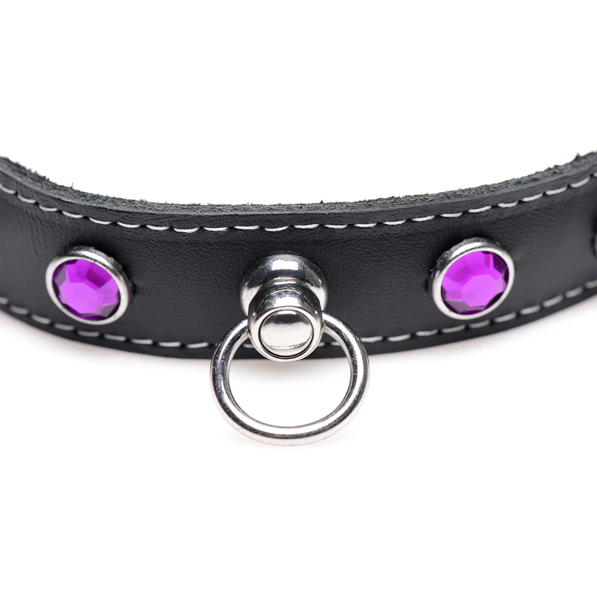 Fierce Vixen Leather Choker with Rhinestones - Image 3