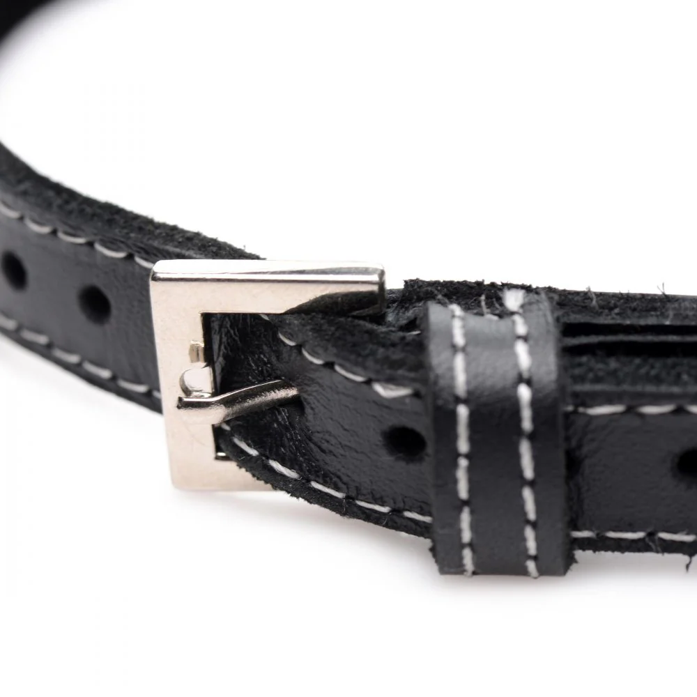 Fierce Vixen Leather Choker with Rhinestones - Image 4