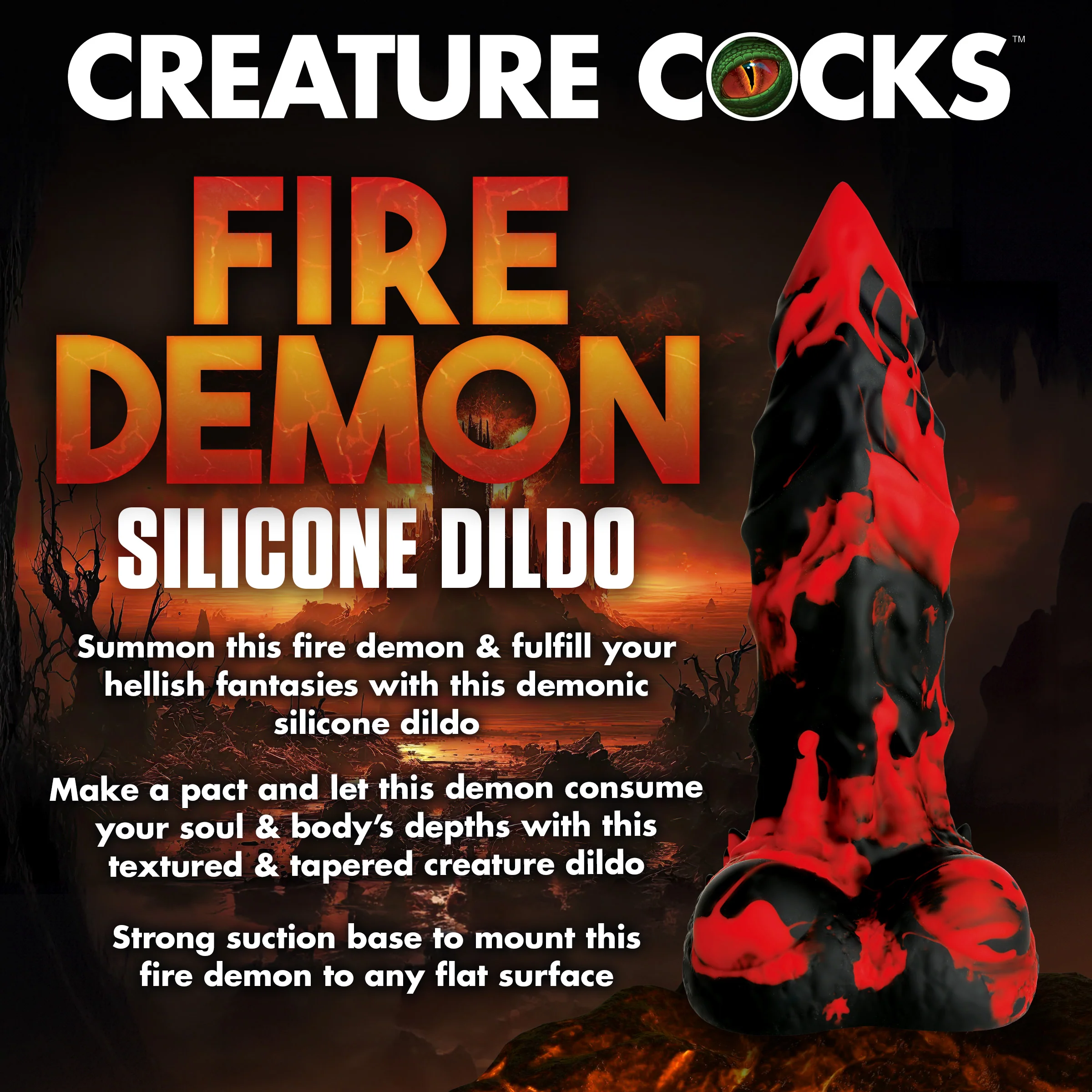 Fire Demon Monster Silicone Dildo - Image 2