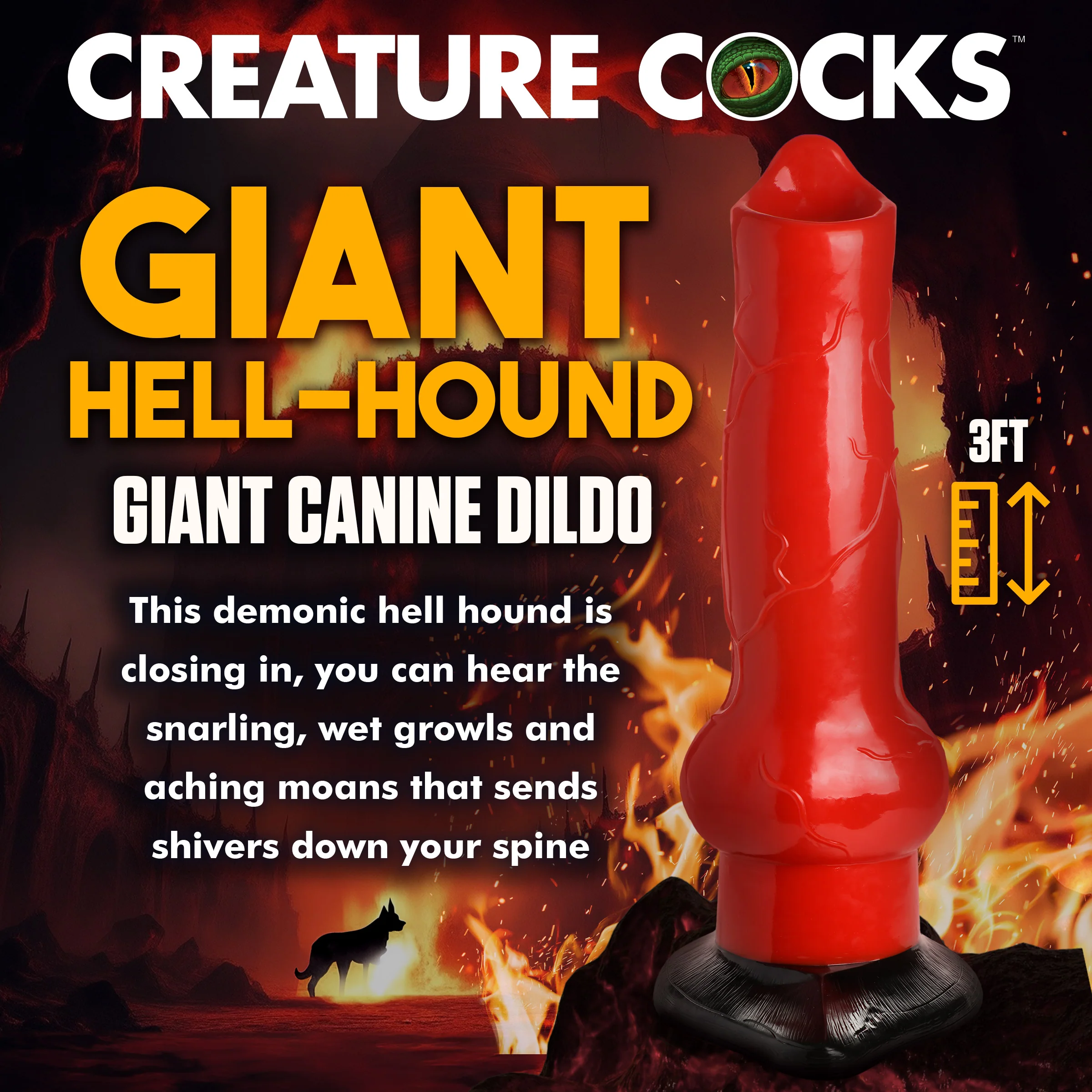 Giant Hell-Hound 3ft Canine Dildo - Image 2