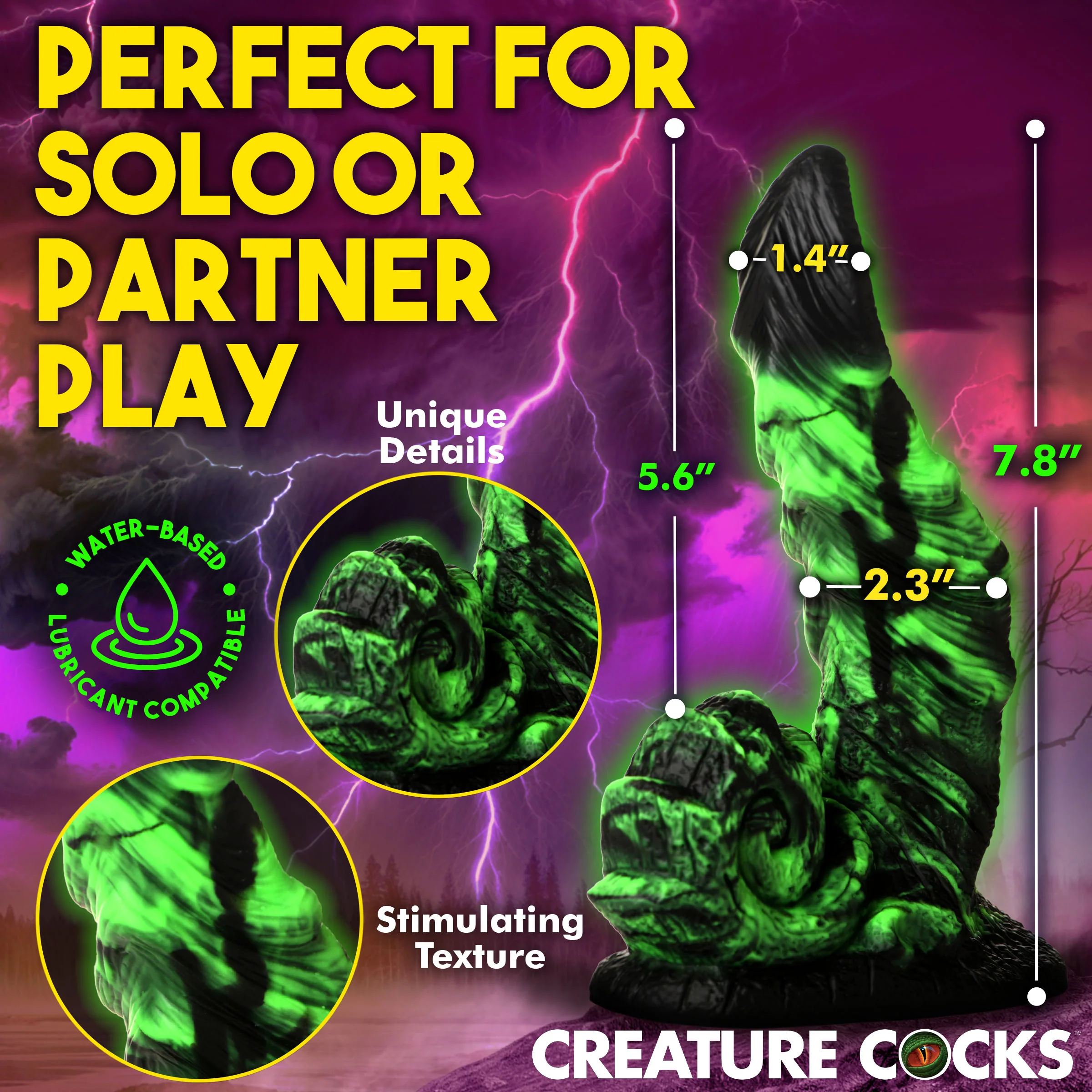 Glowzilla Glow-In-The-Dark Silicone Dildo - Image 4