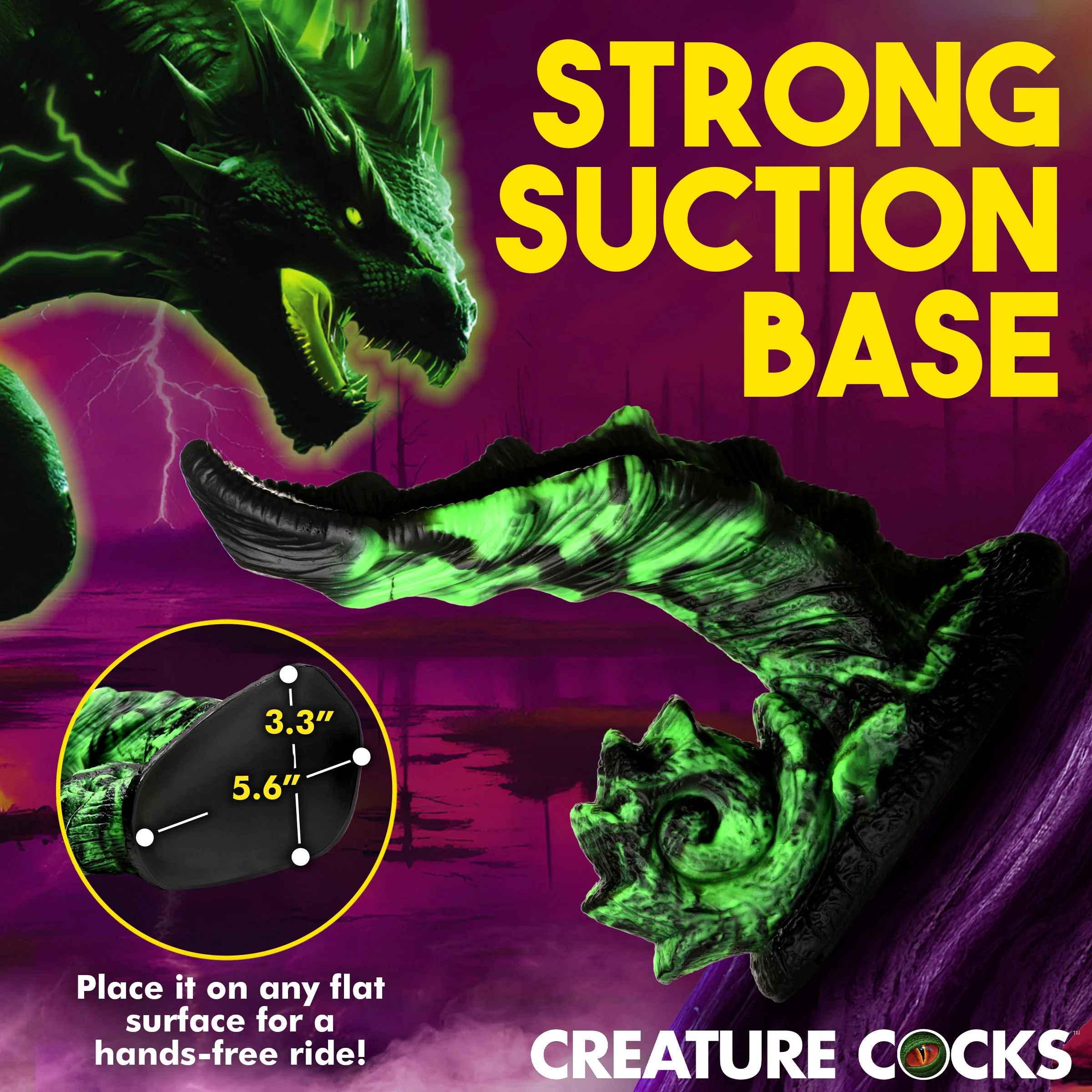 Glowzilla Glow-In-The-Dark Silicone Dildo - Image 5