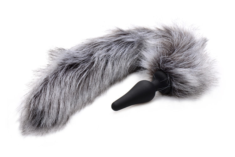 Grey Wolf Tail Anal Plug and Ears Set - Image 3