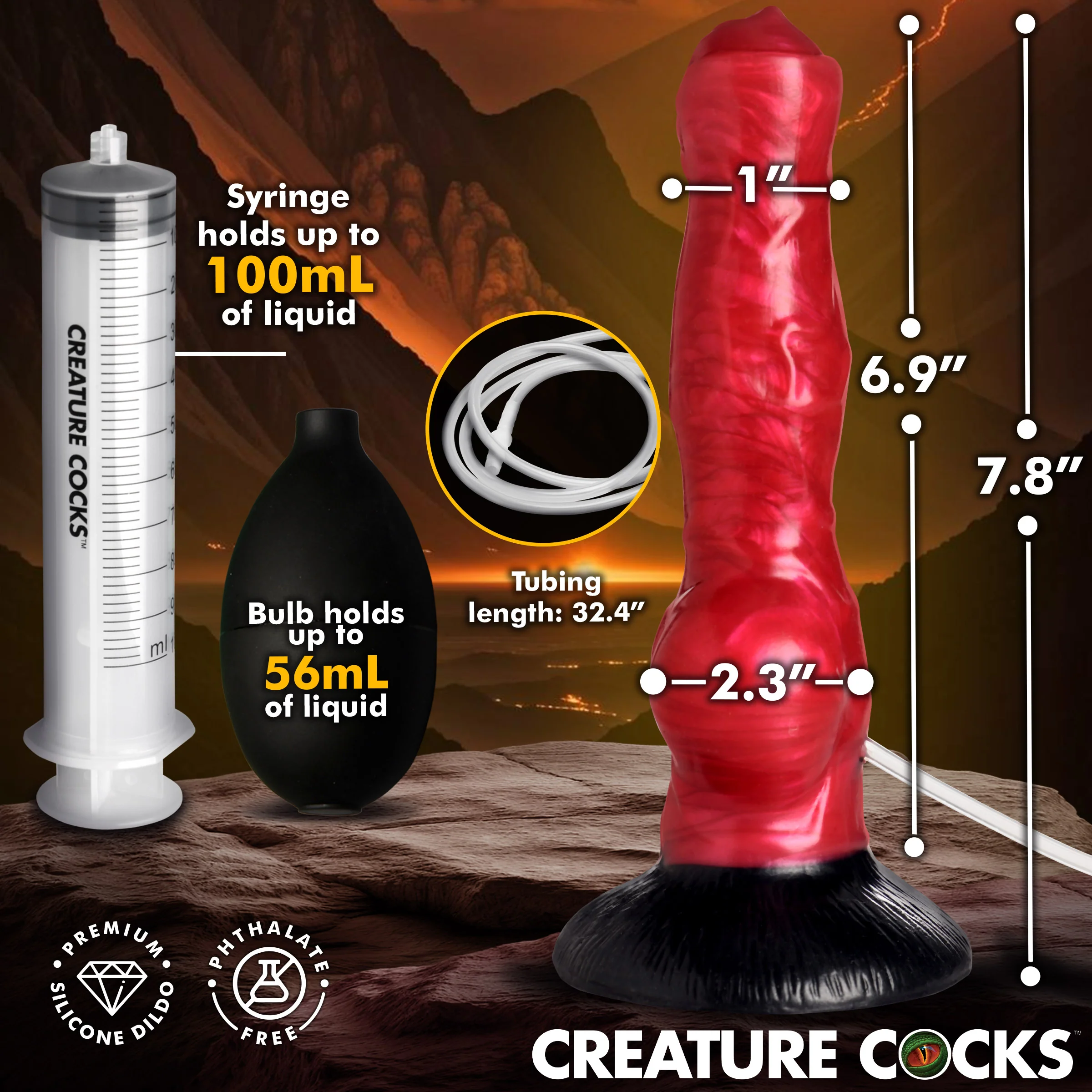 Hell Hound Squirting Silicone Dildo - Image 5