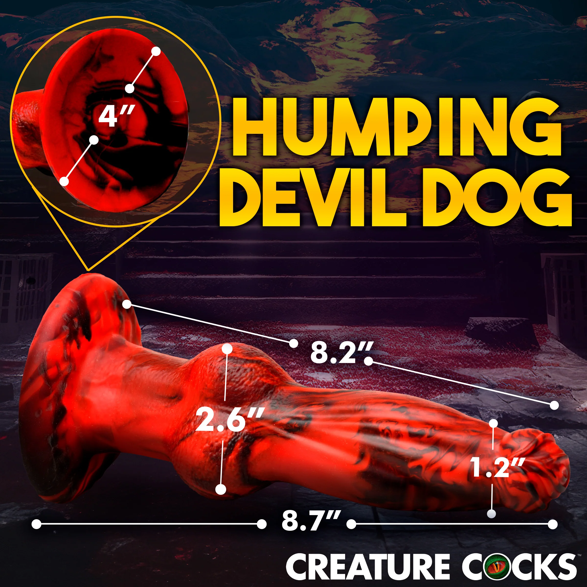Hell Wolf Thrusting and Vibrating Silicone Dildo - Image 5