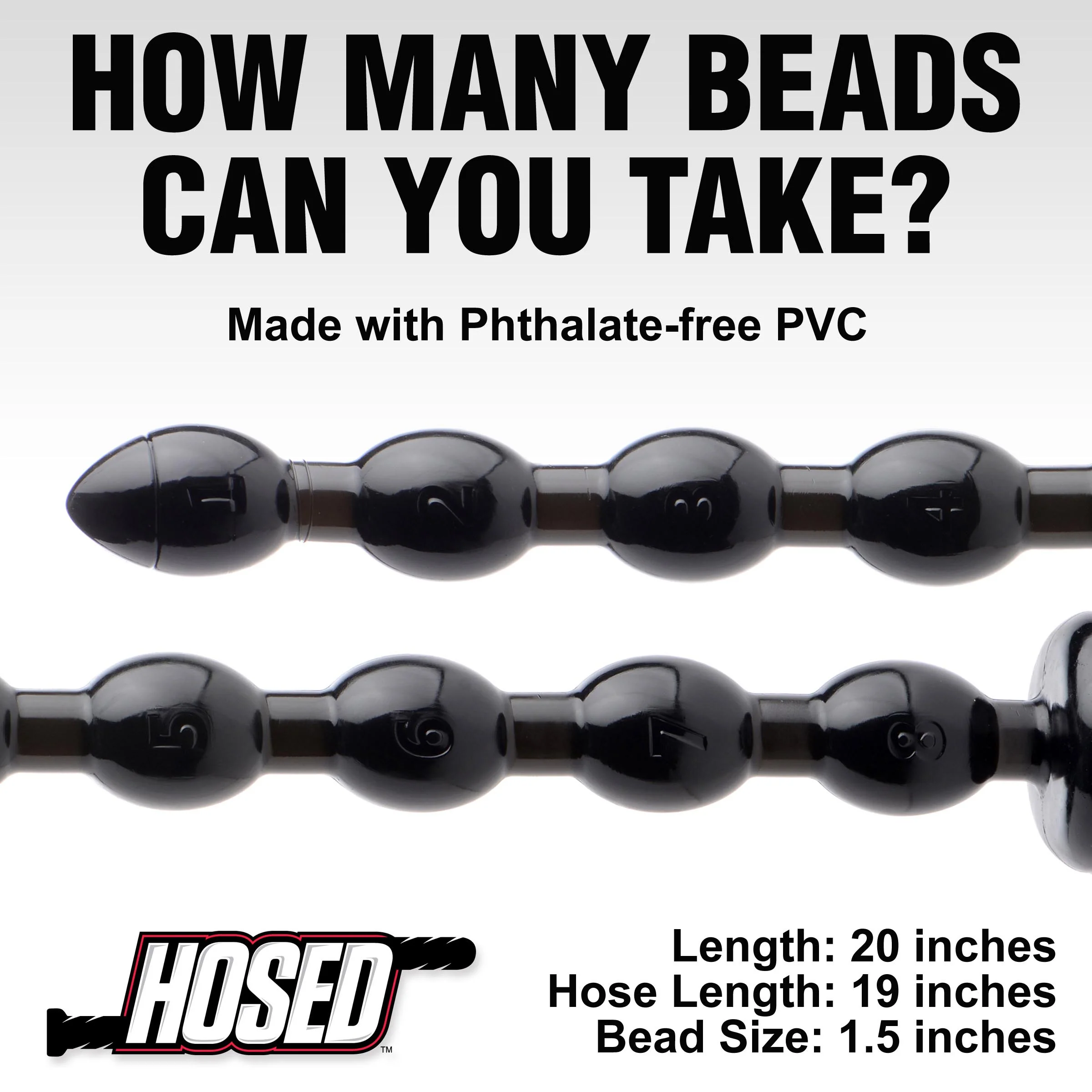 Hosed 1.5 inch Beaded Anal Snake - Image 4