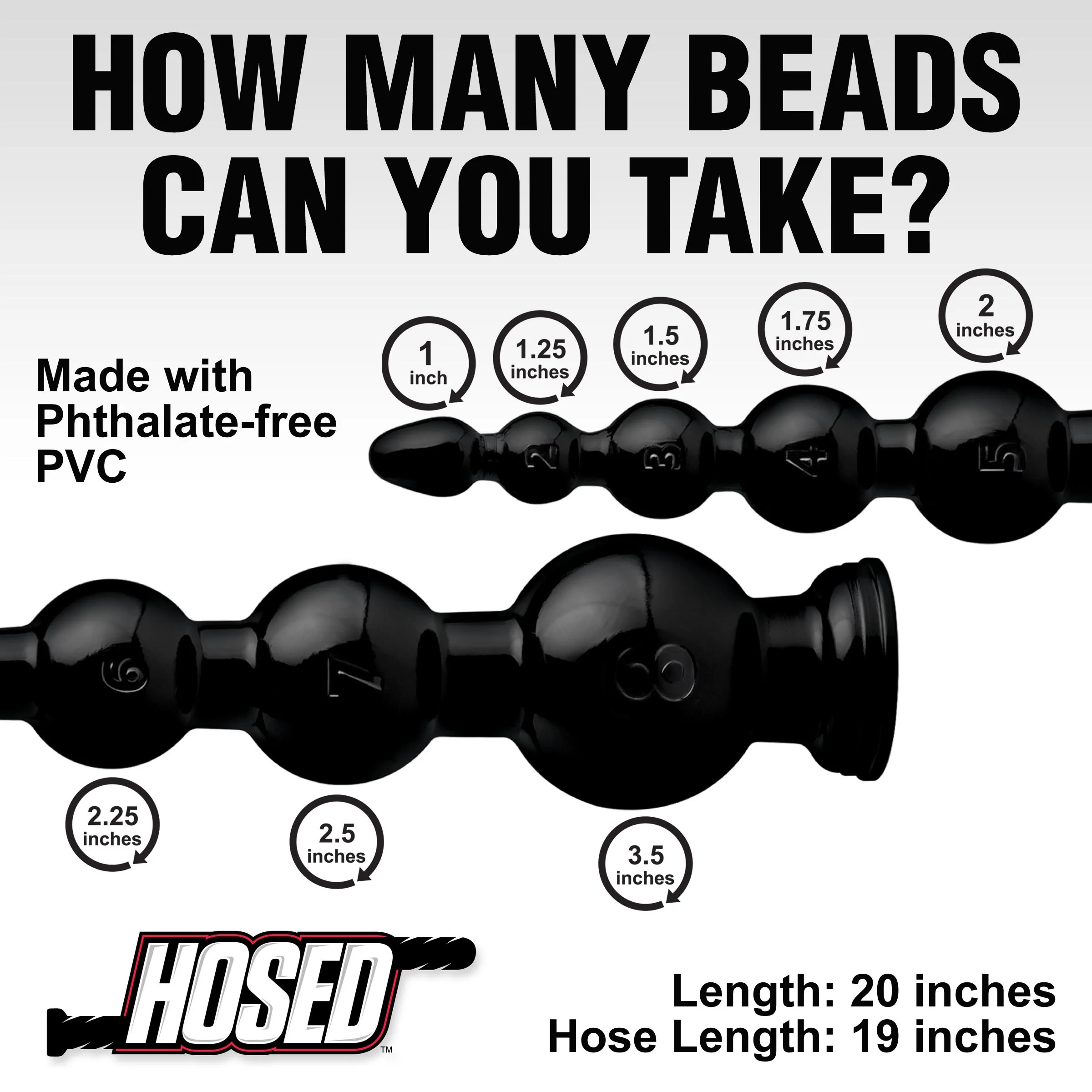 Hosed 19 inch Graduated Beaded Anal Snake - Image 4