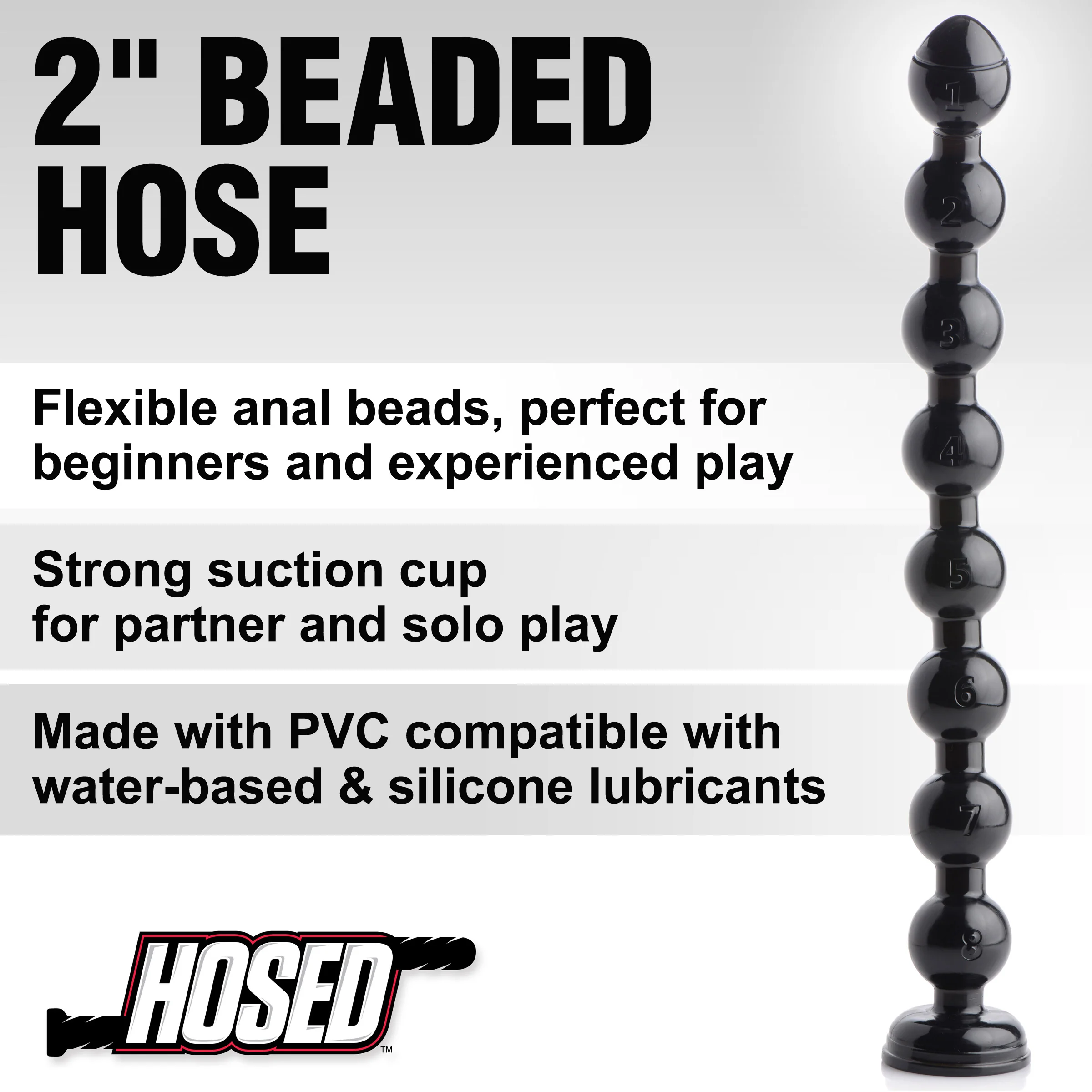 Hosed 2 inch Beaded Anal Snake - Image 3