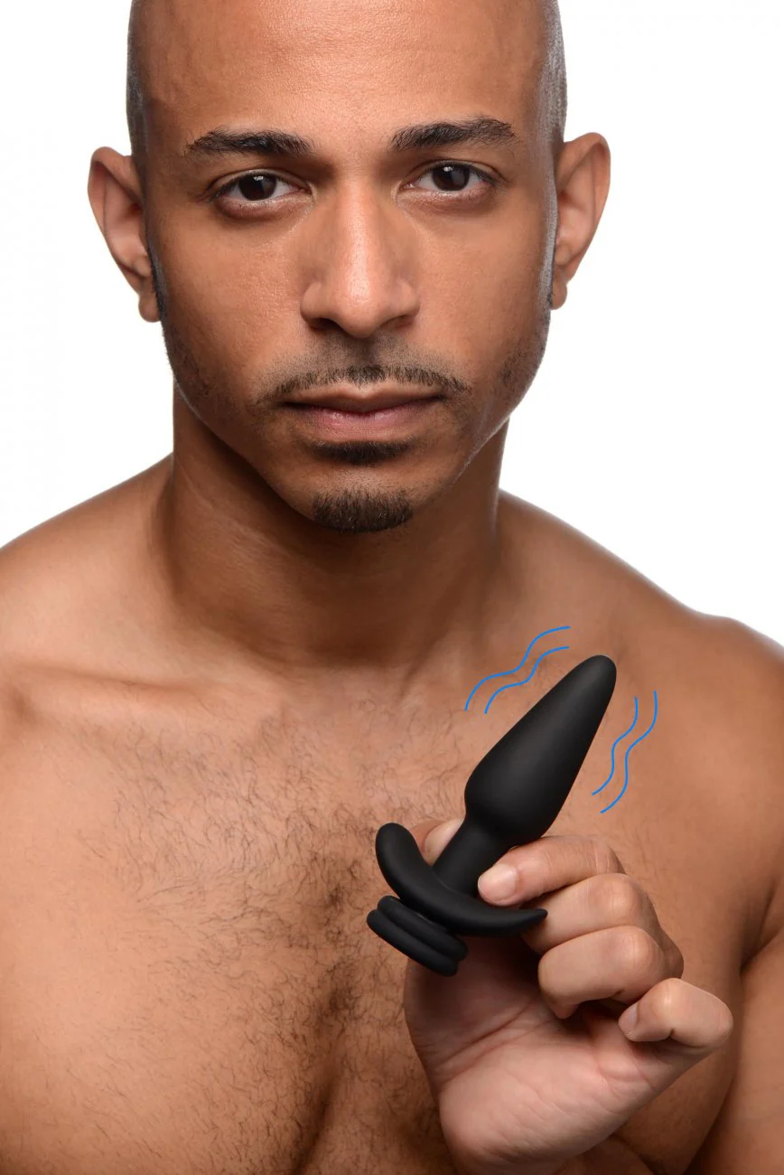 Interchangeable 10X Vibrating Silicone Anal Plug with Remote - Image 3