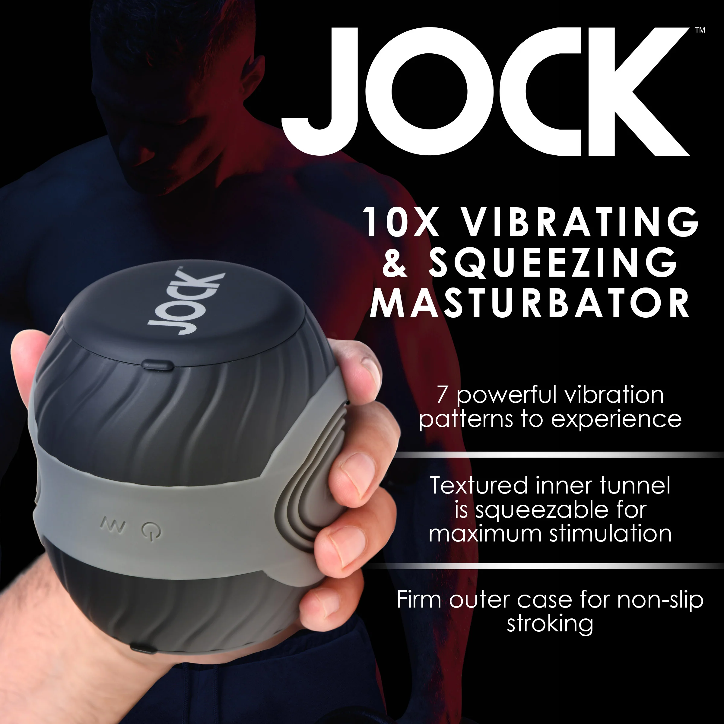Jock 10X Vibrating & Squeezing Masturbator - Image 3