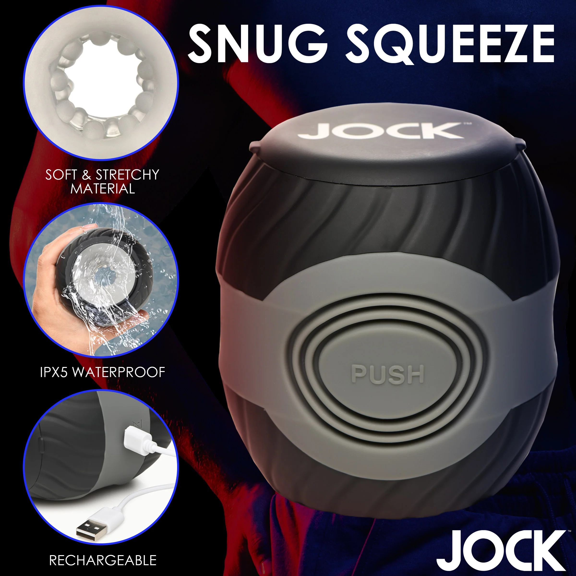 Jock 10X Vibrating & Squeezing Masturbator - Image 8