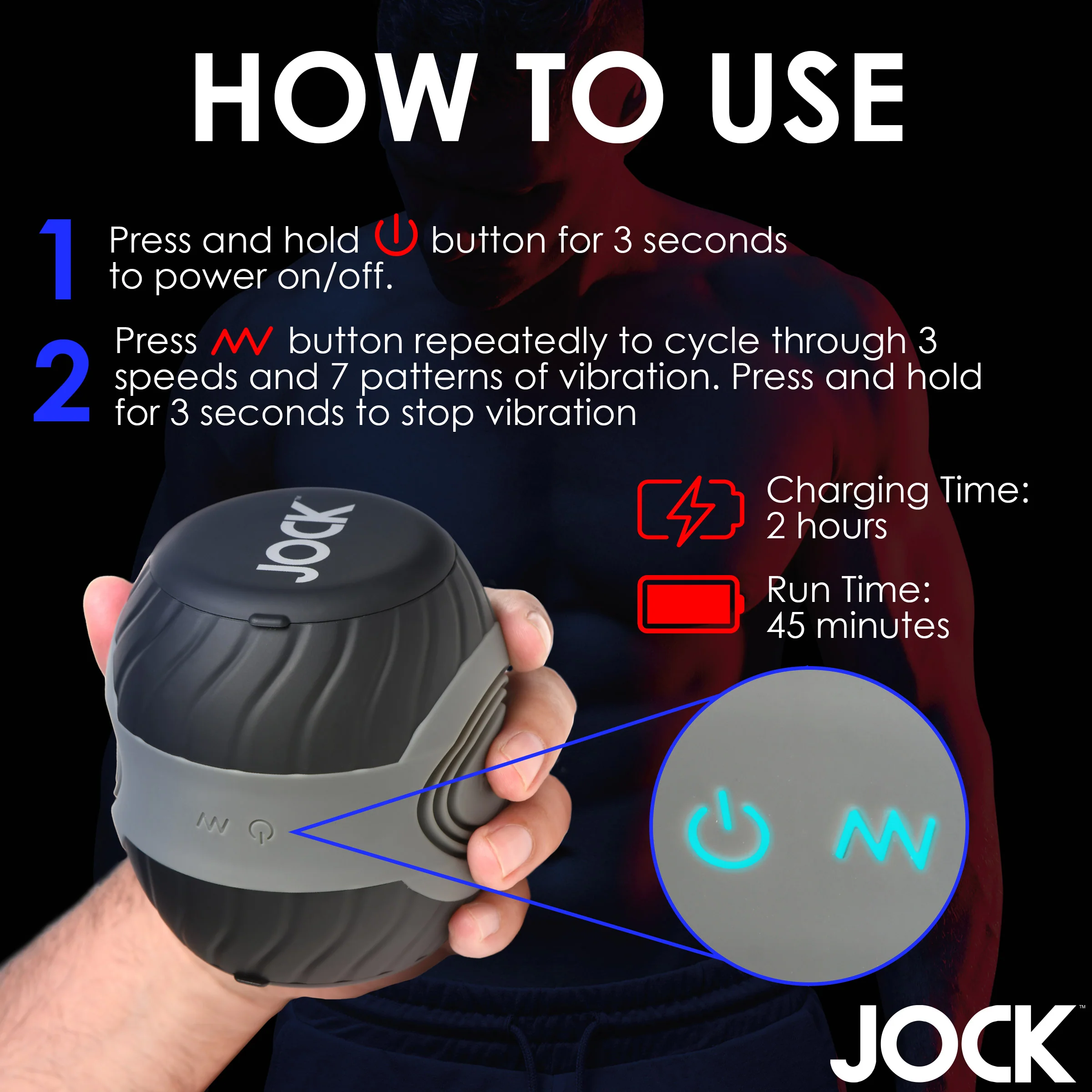 Jock 10X Vibrating & Squeezing Masturbator - Image 9