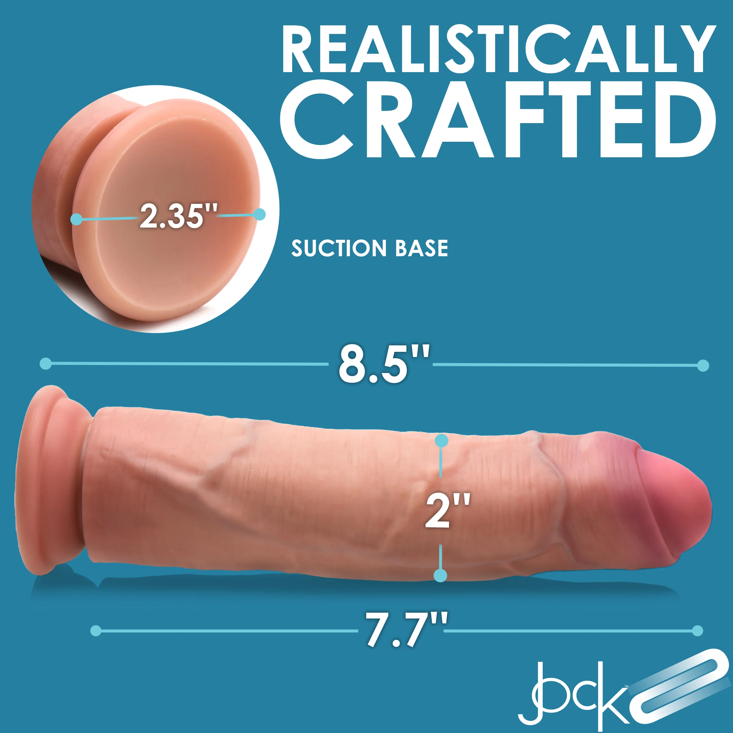 8.5" Uncut Dual Density Silicone Dildo - Image 4