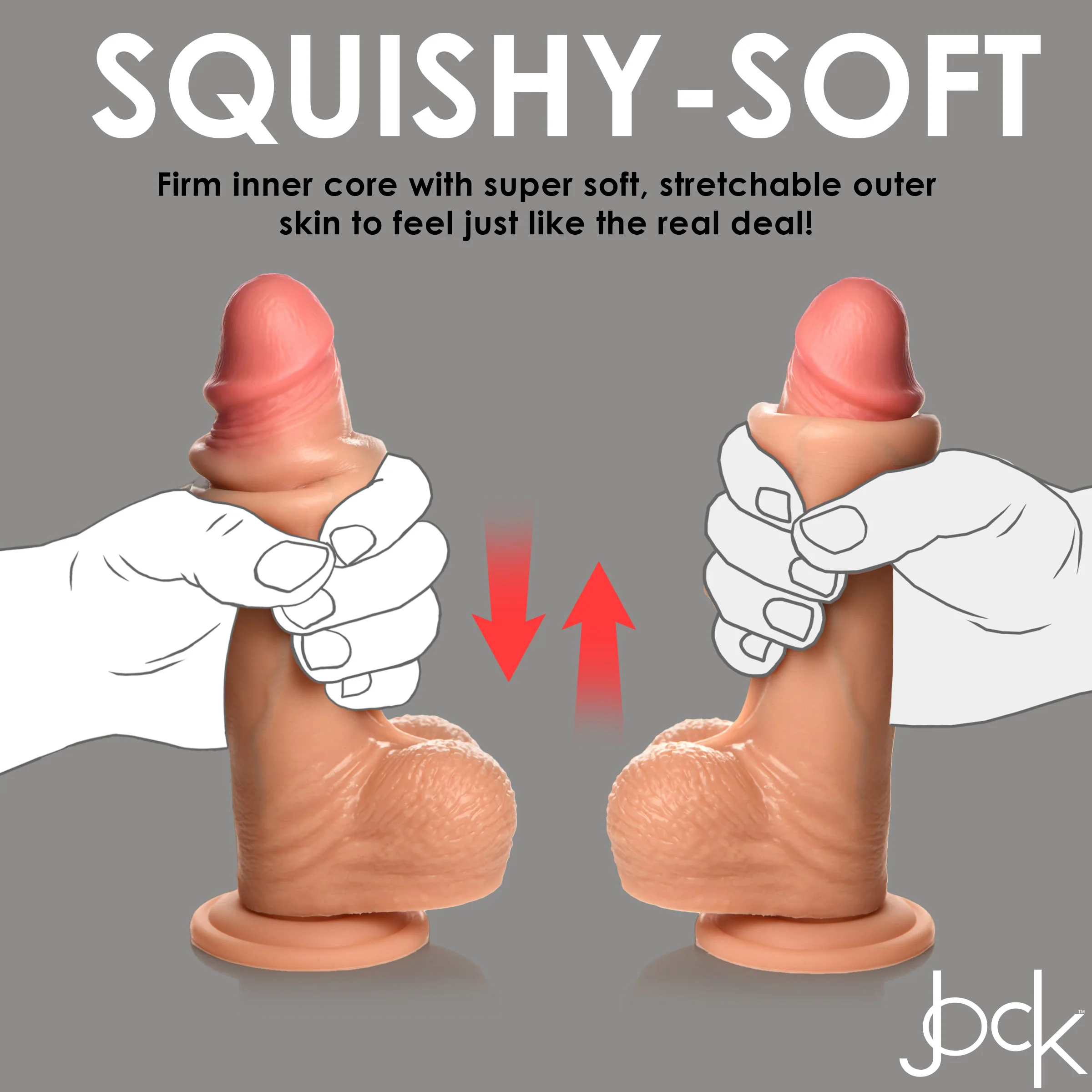 Jock 8" Realistic Skin Dildo w/ Balls - Image 6
