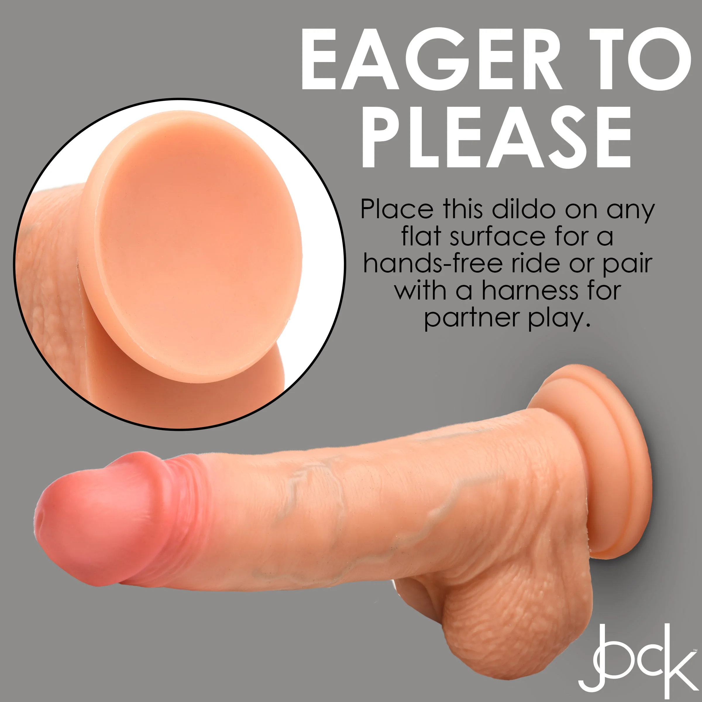 Jock 8" Realistic Skin Dildo w/ Balls - Image 8