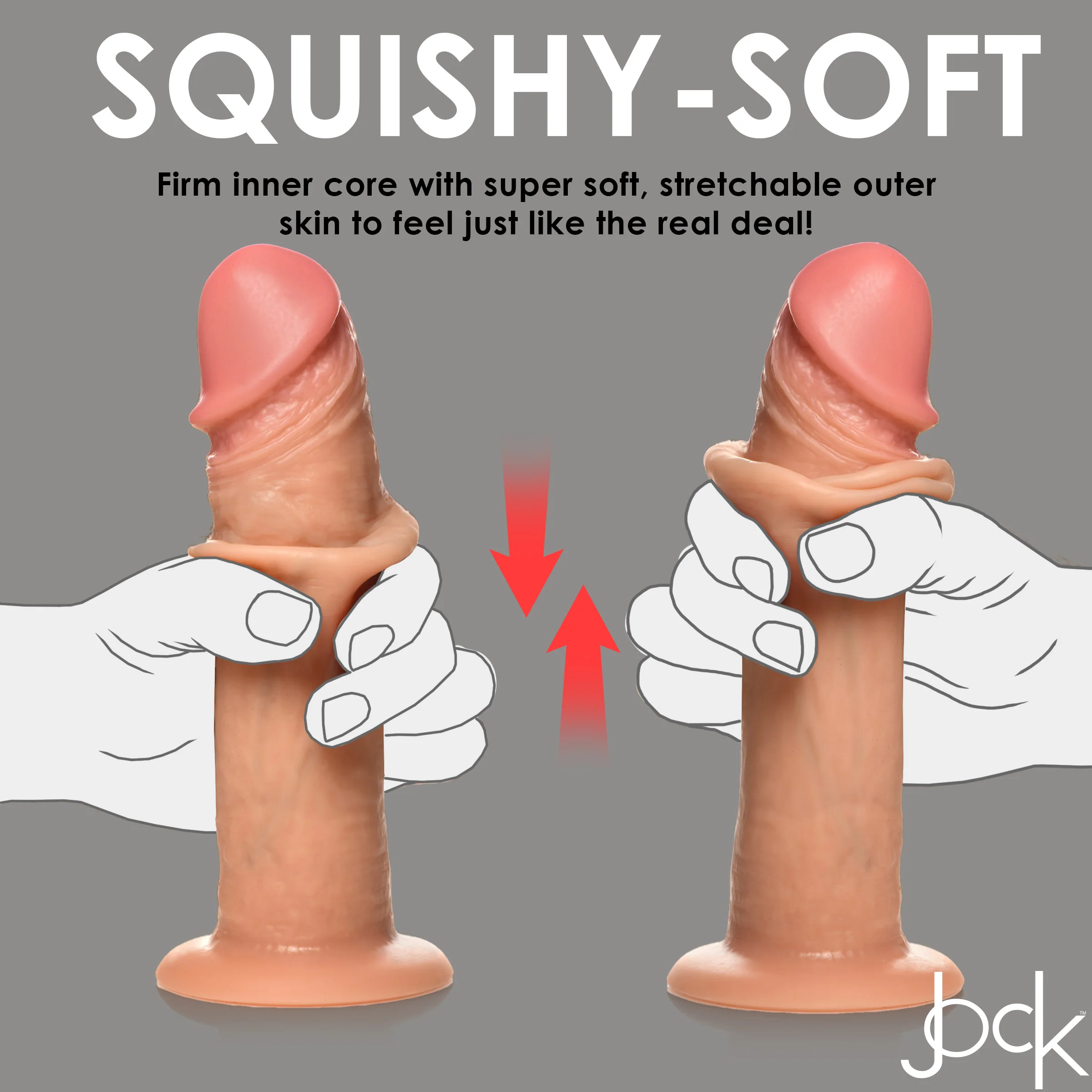 Jock 8" Vibrating Realistic Skin Dildo - Image 6