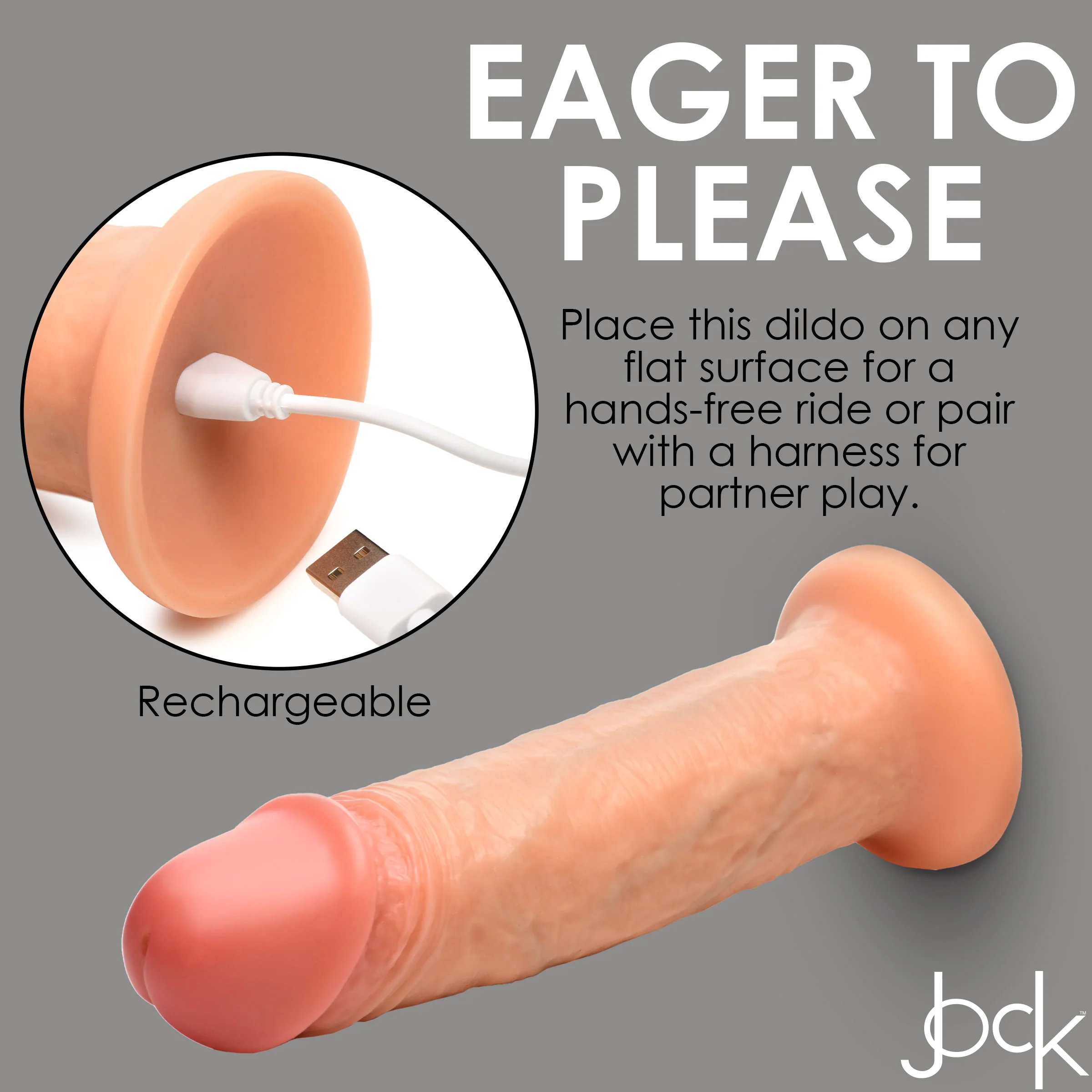 Jock 8" Vibrating Realistic Skin Dildo - Image 8