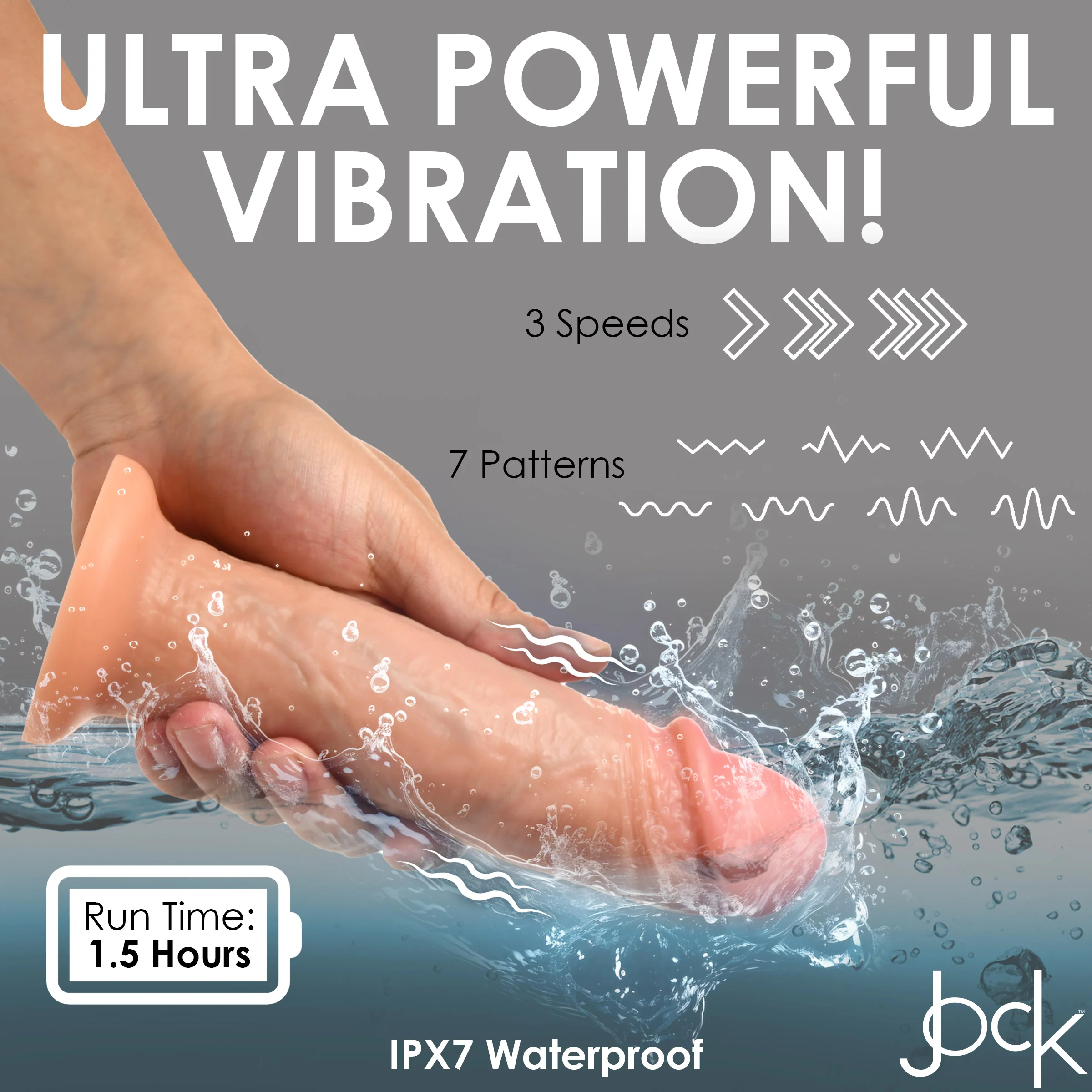 Jock 8" Vibrating Realistic Skin Dildo - Image 9