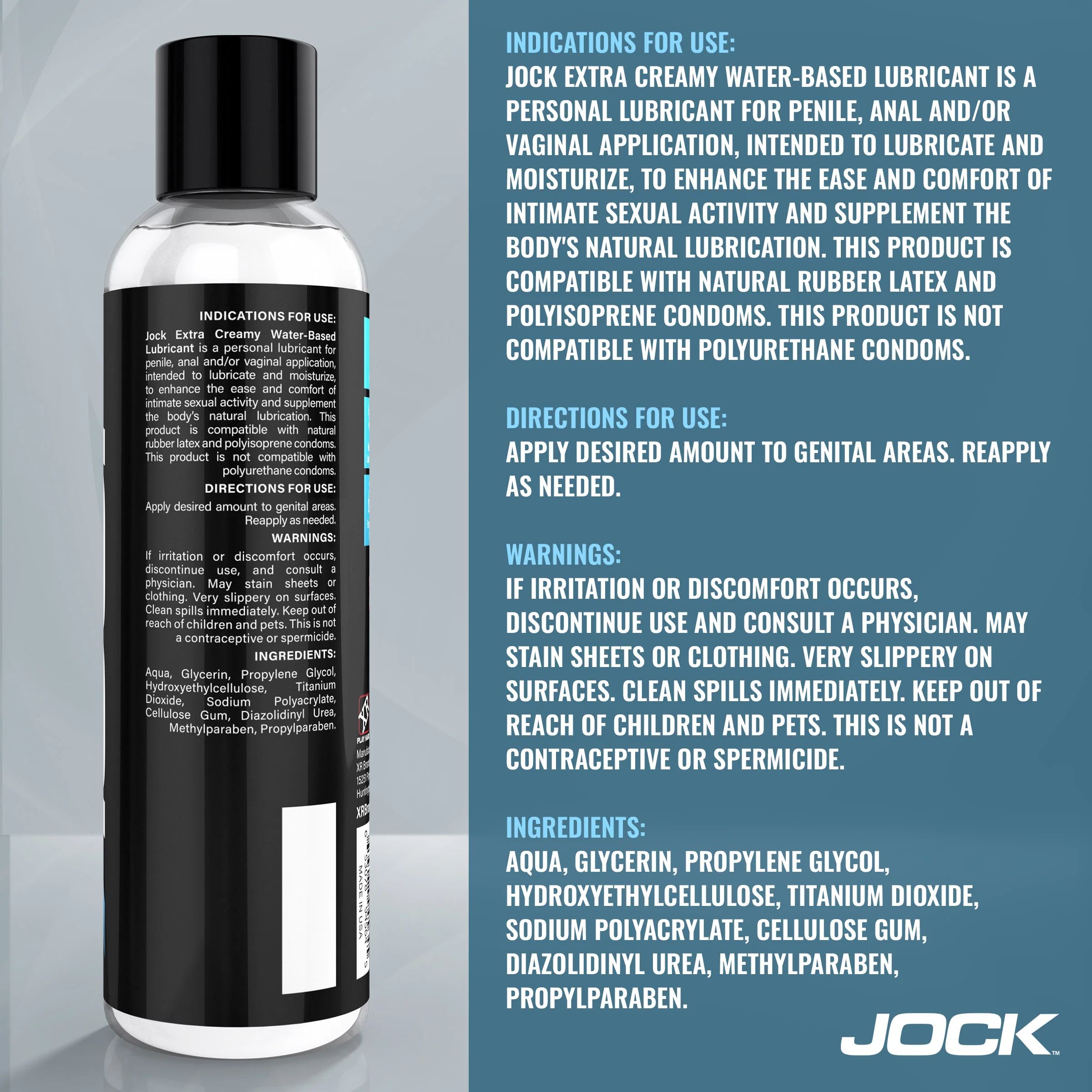 8oz JOCK Extra Creamy Water Based Lubricant - Image 5