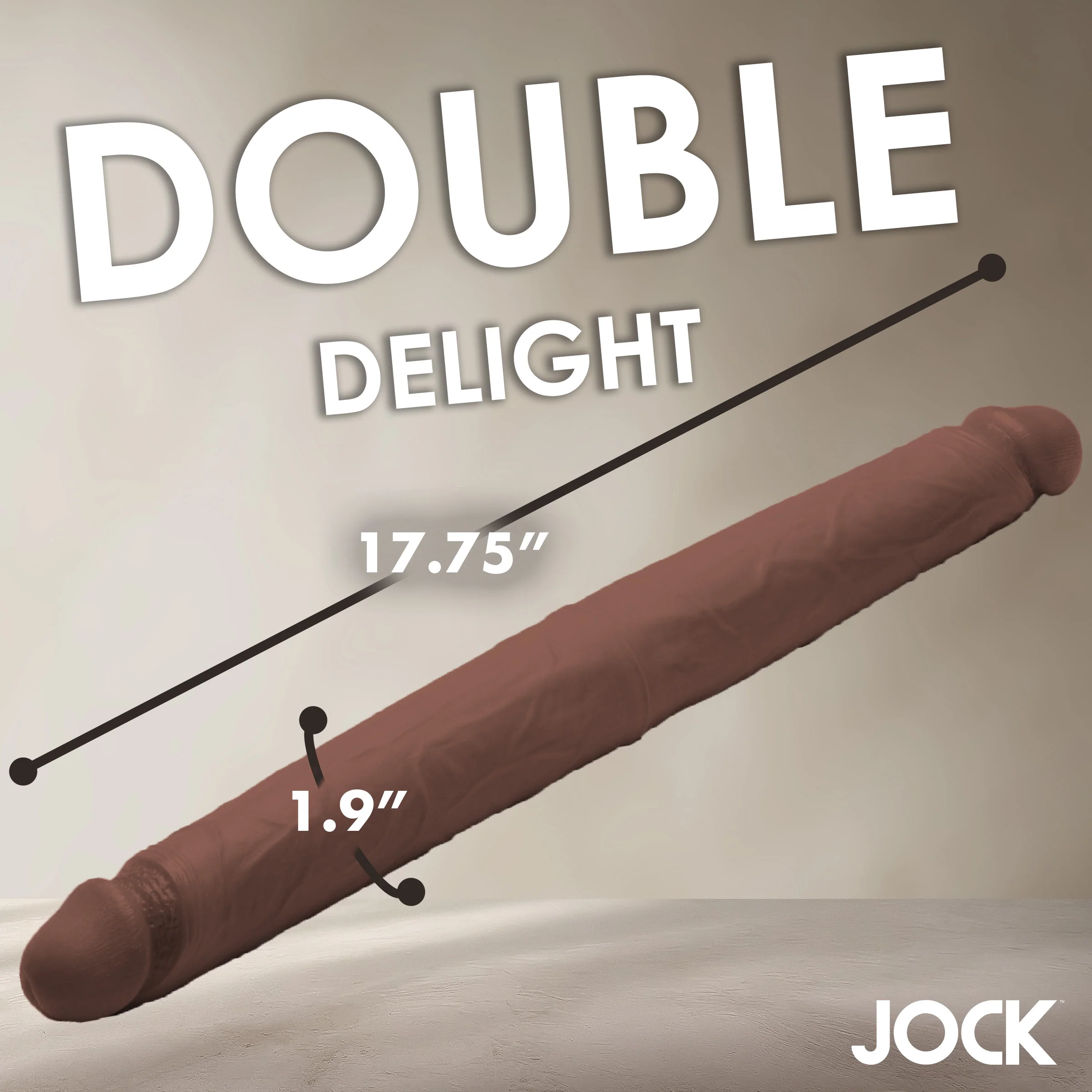 JOCK Real Skin 17.75" Double Dildo - Image 5