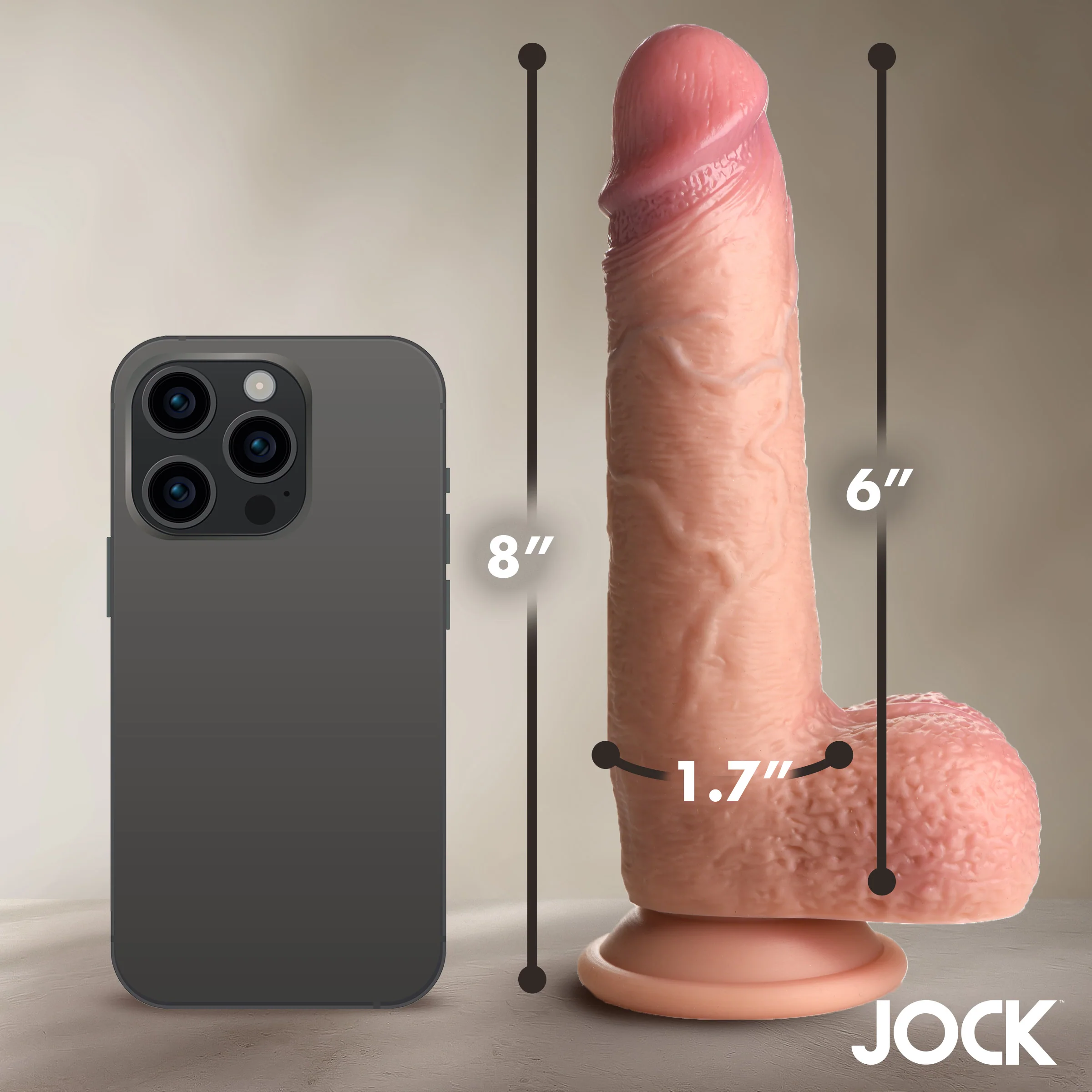 JOCK Real Skin Silicone Dildo w/ Balls - Image 8