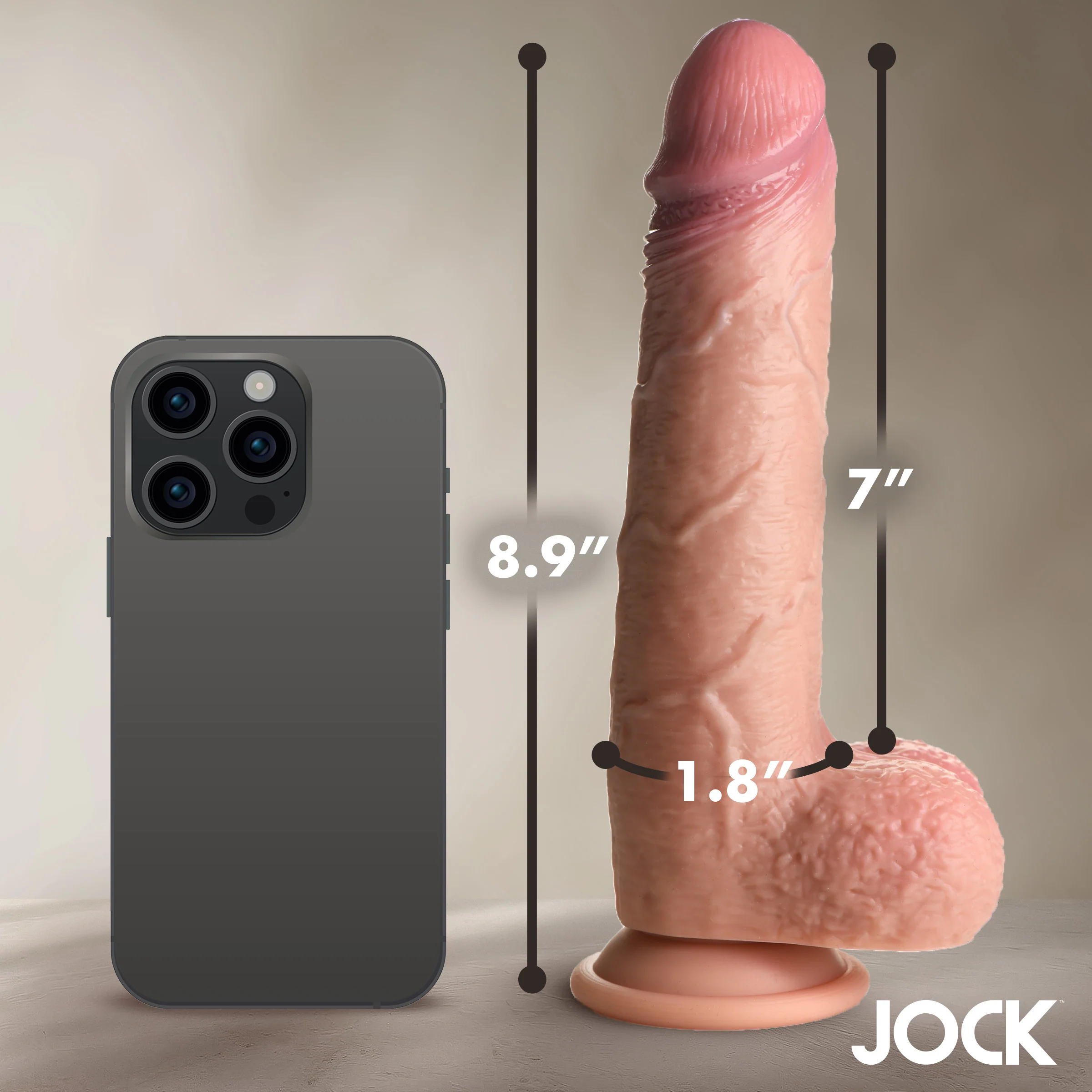JOCK Real Skin Silicone Dildo w/ Balls - Image 9