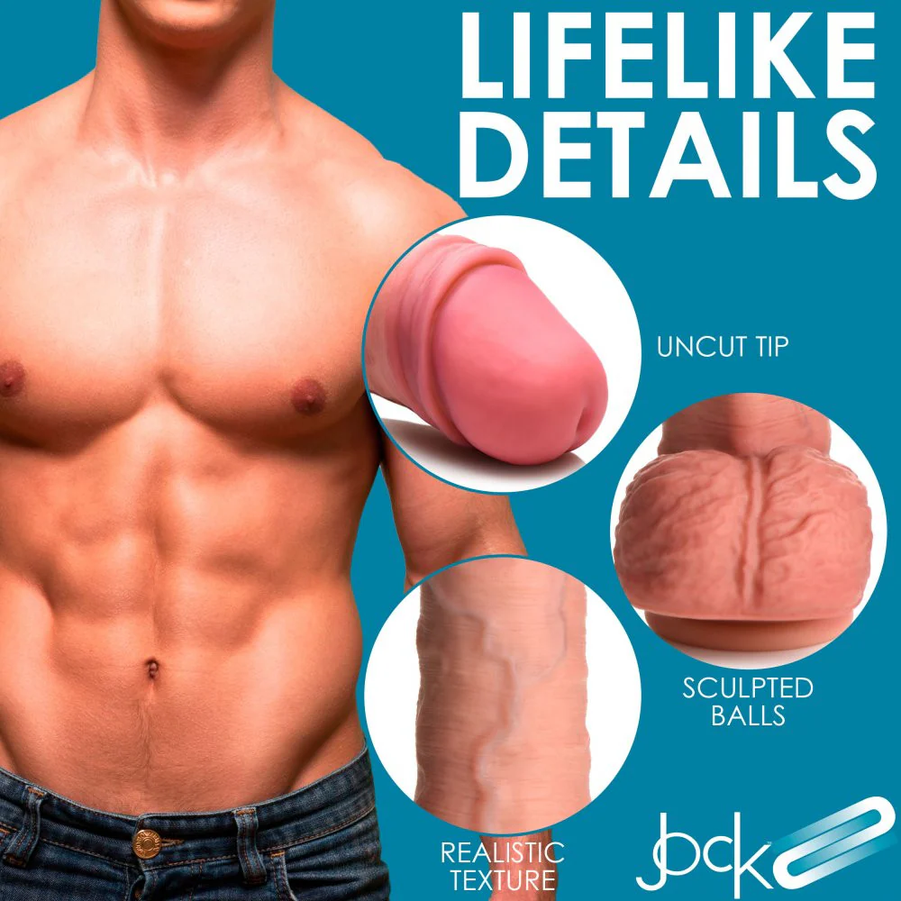 Uncut Dual Density Silicone Dildo w/ Balls - Image 5