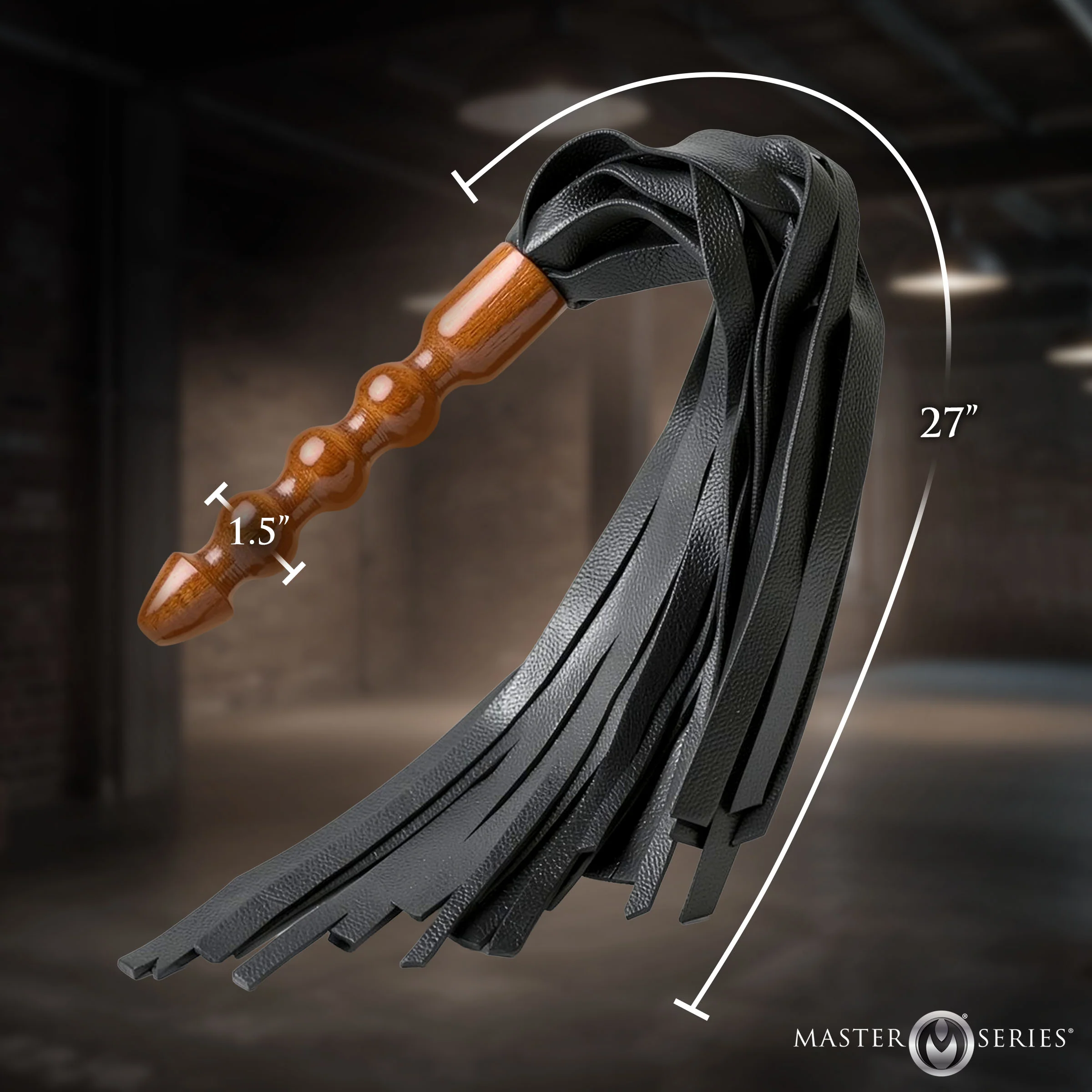 Lasher Leather Flogger with Wooden Handle - Image 4