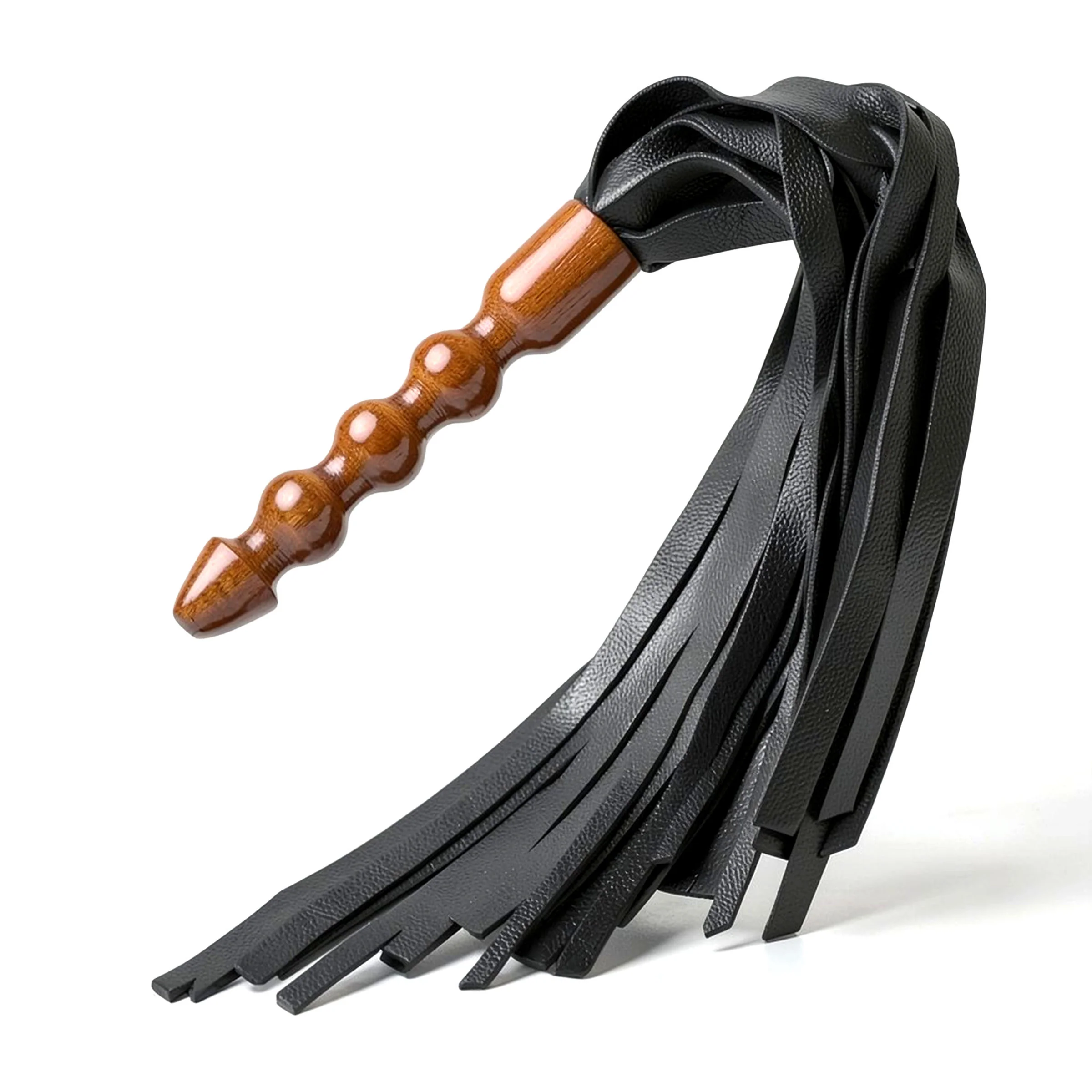 Lasher Leather Flogger with Wooden Handle - Image 5