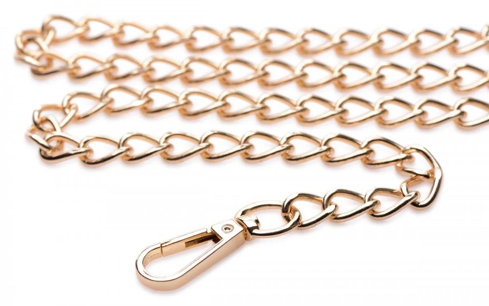 Leashed Lover Black and Gold Chain Leash - Image 4