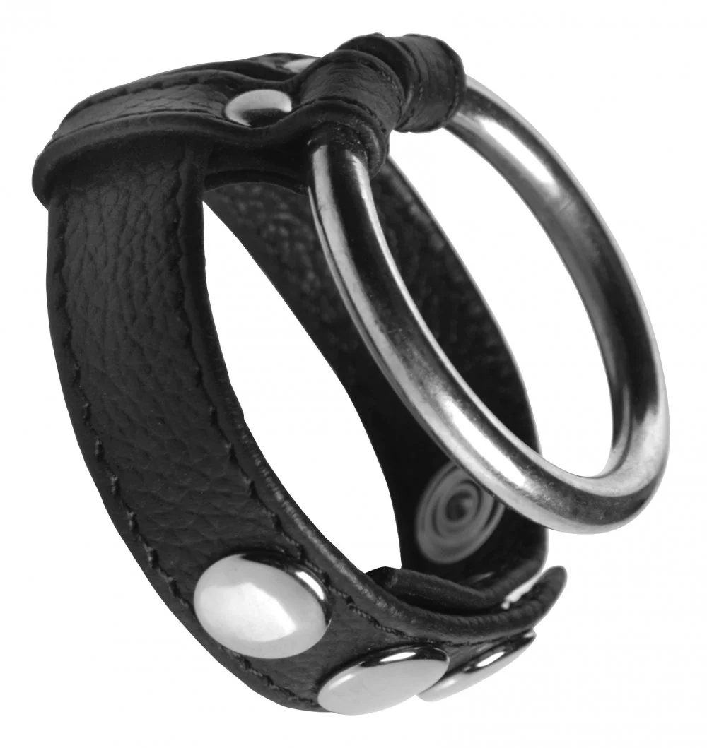 Leather and Steel Cock and Ball Ring - Image 4
