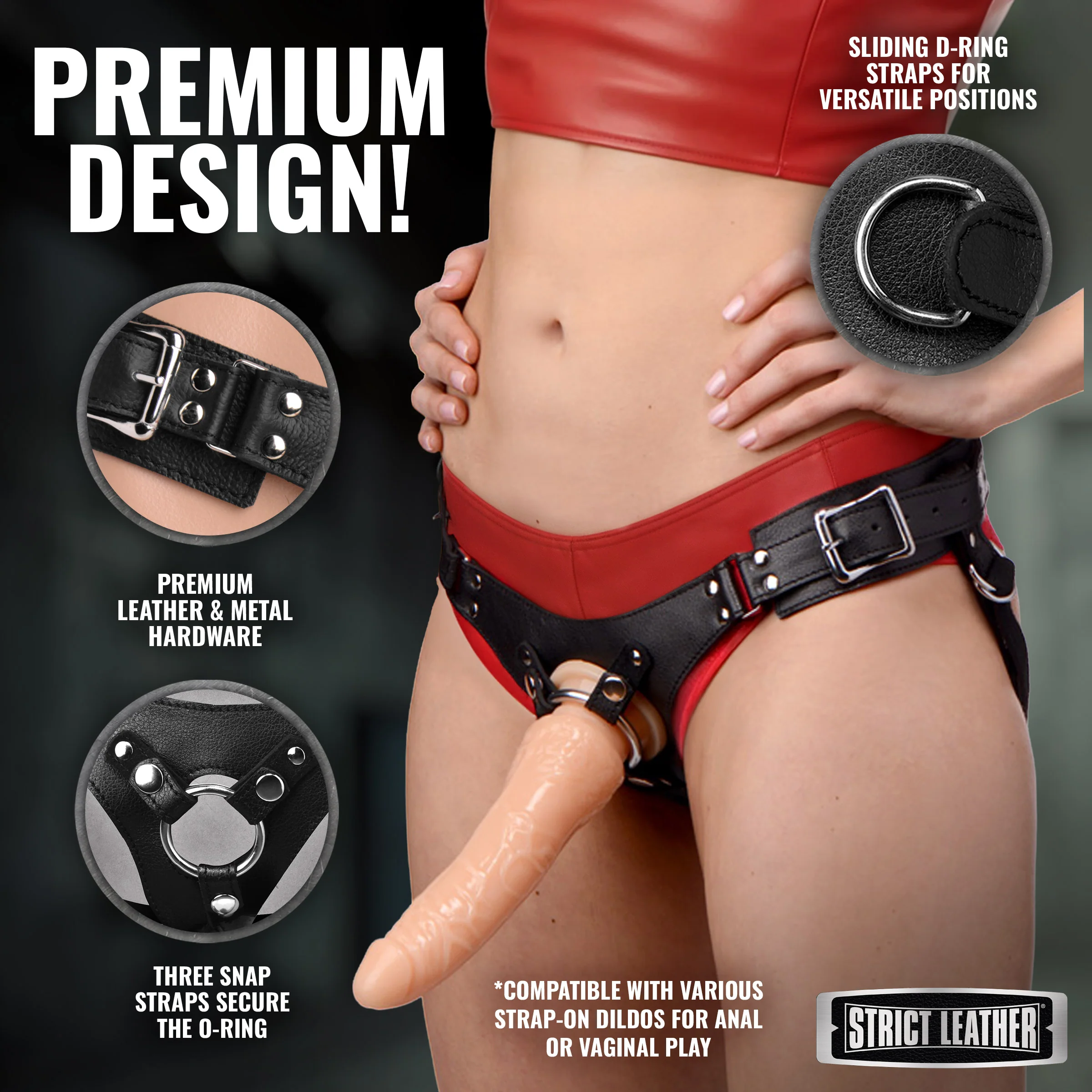 Leather Corset-Back Strap-On Harness - Image 2