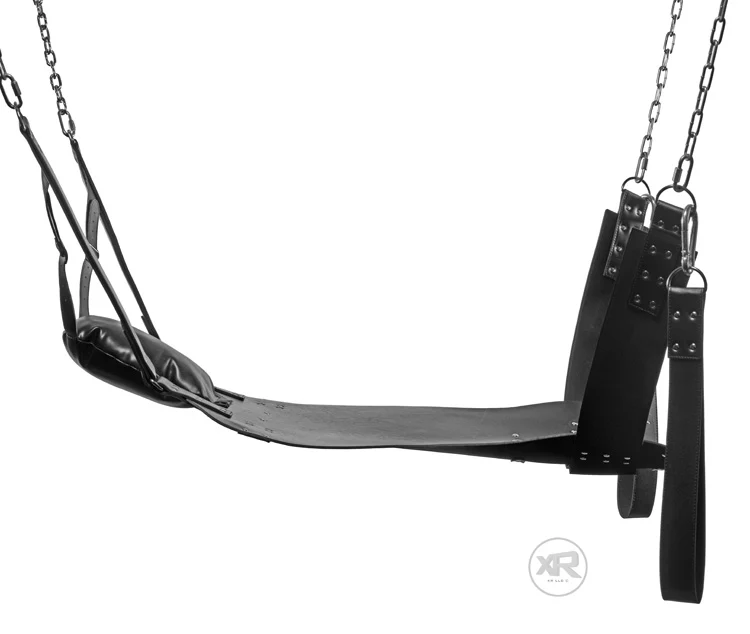 Leather Swing with Pillows and Stirrups - Image 6