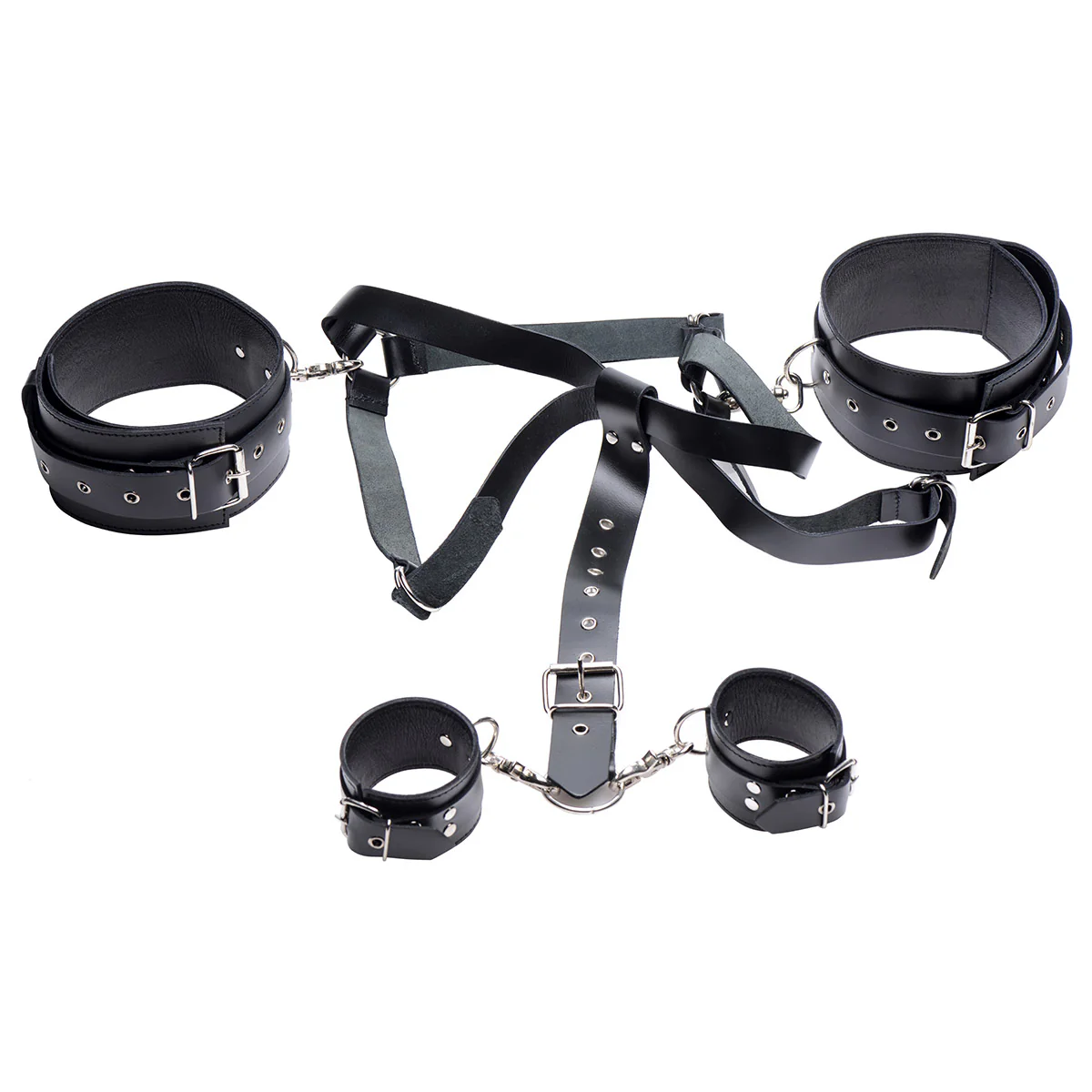 Leather Thigh Harness with Wrist Cuffs - Image 5