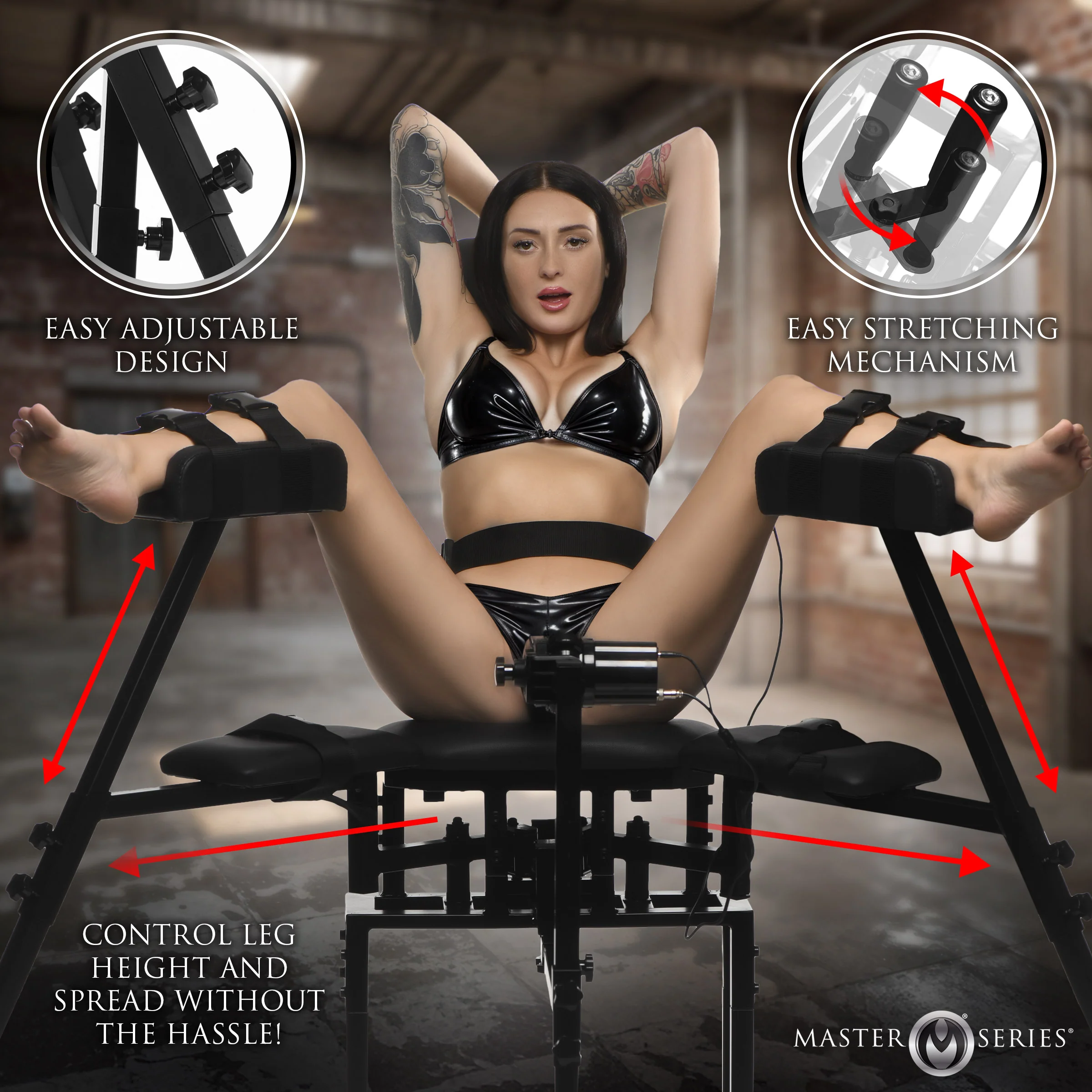 Leg Spreader Obedience Chair w/ Sex Machine - Image 3