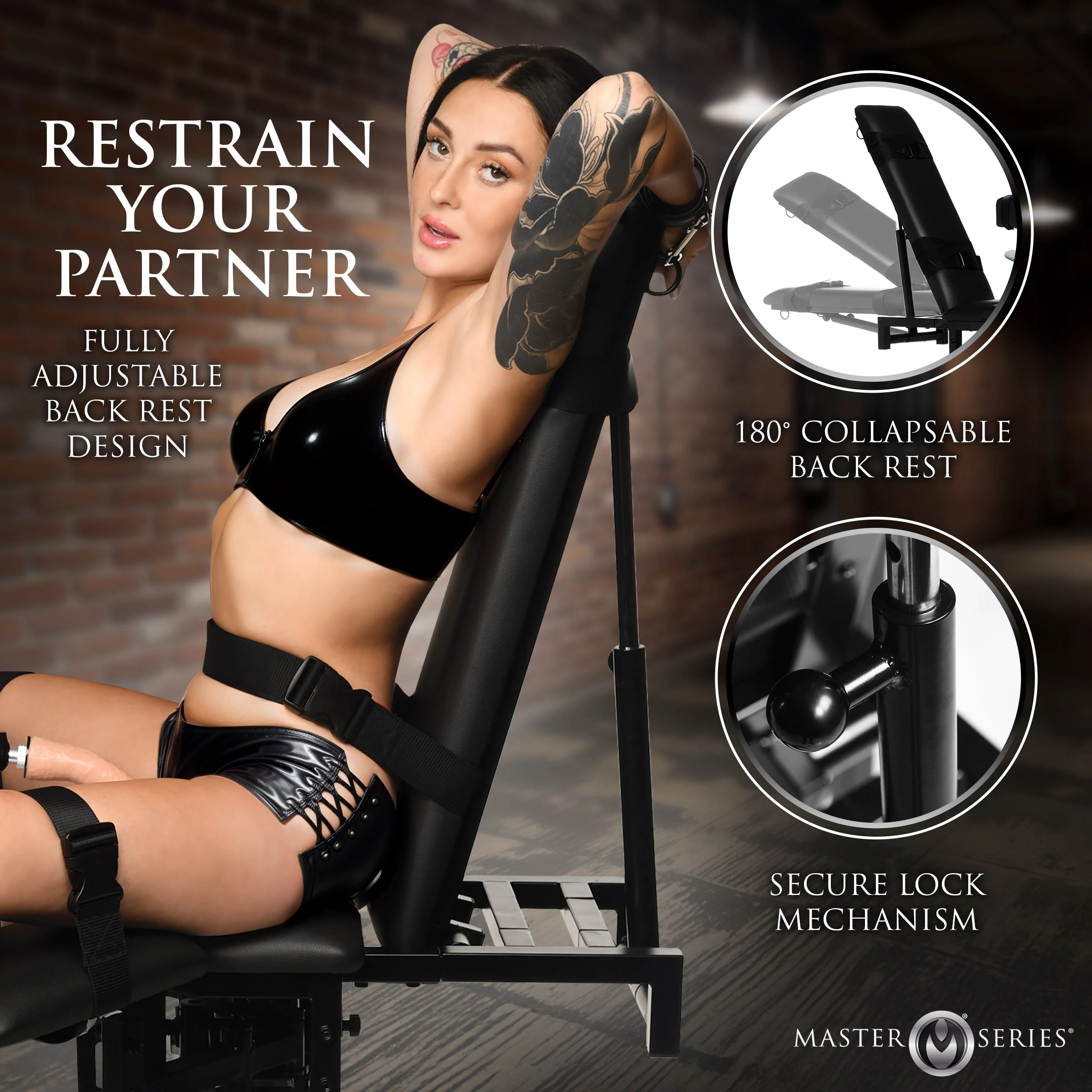 Leg Spreader Obedience Chair w/ Sex Machine - Image 4