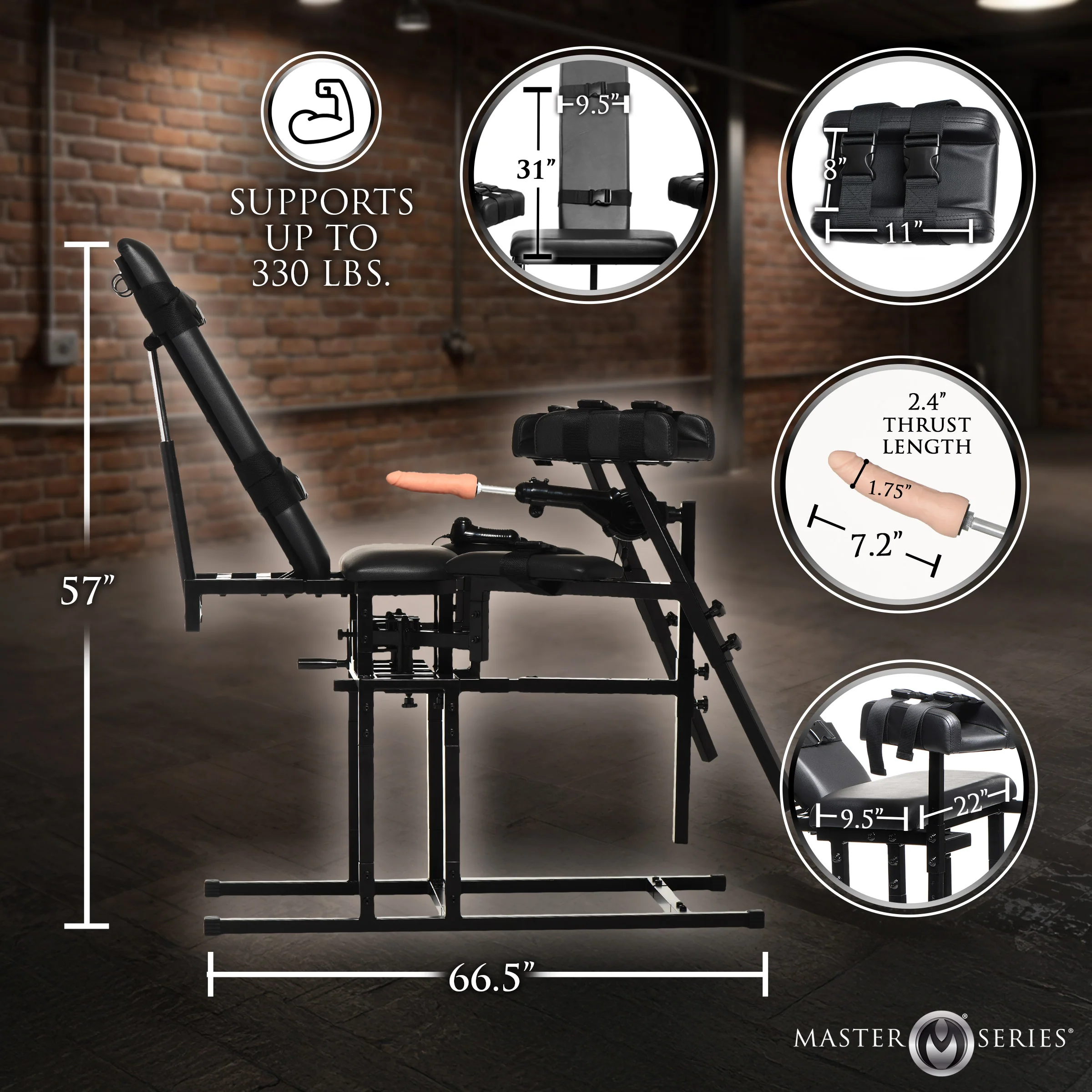 Leg Spreader Obedience Chair w/ Sex Machine - Image 5