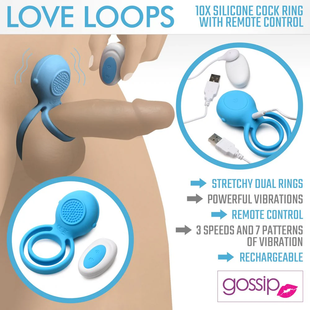 Love Loops 10X Silicone Cock Ring with Remote - Image 3