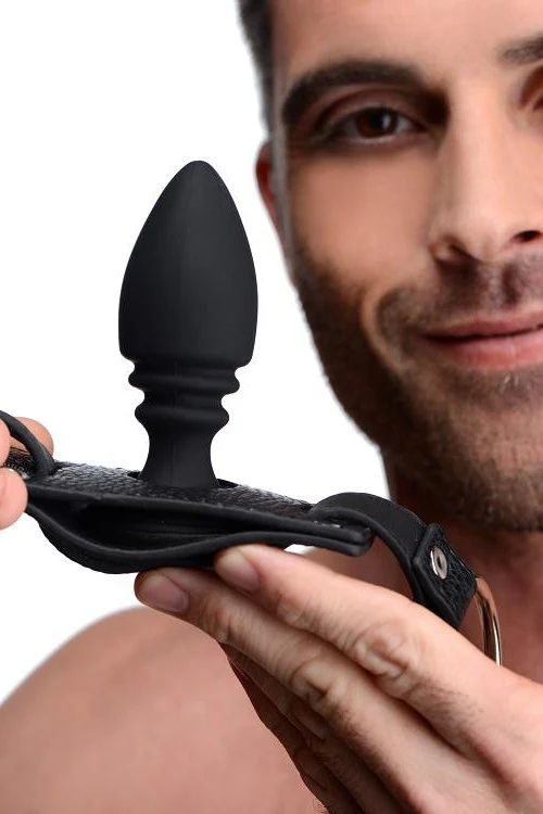 Male Cock Ring Harness with Silicone Anal Plug - Image 3