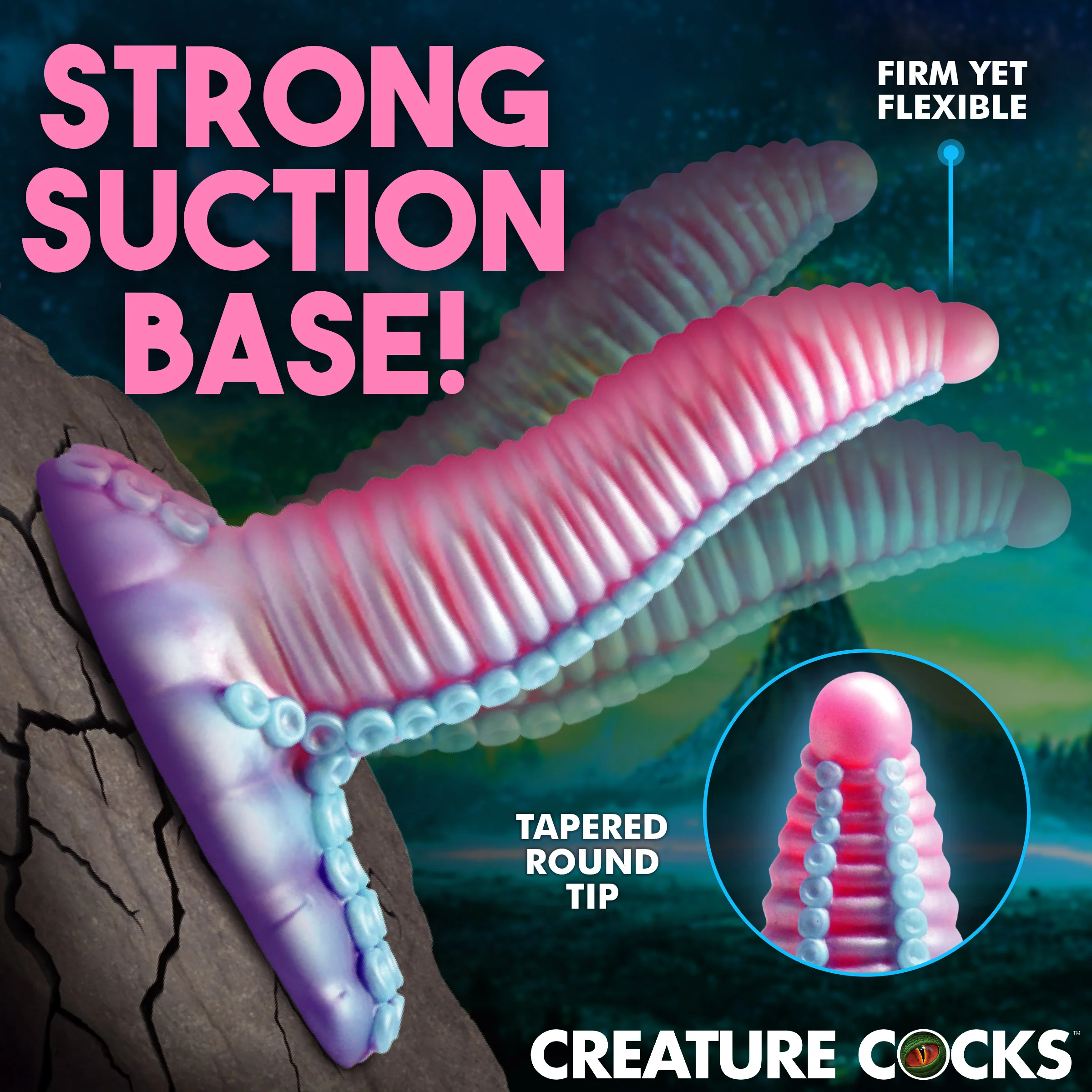 Mega-Tenta Vibrating Silicone Dildo - Image 3
