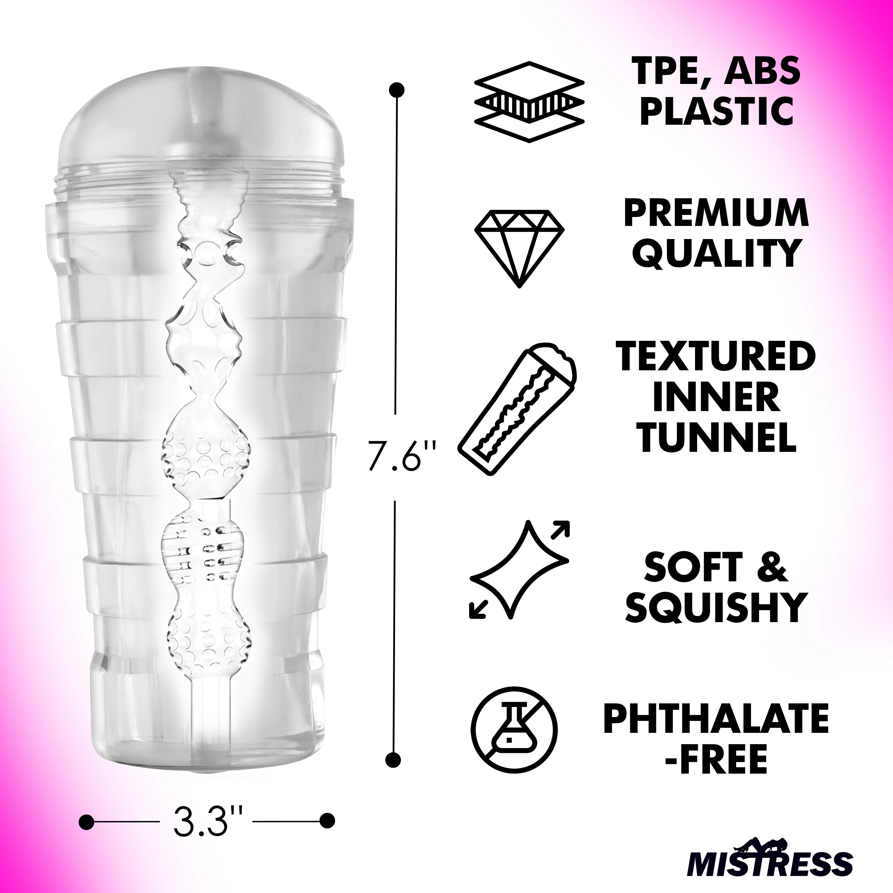 Mistress Brianna Diamond Clear Deluxe Ass Stroker - Image 2