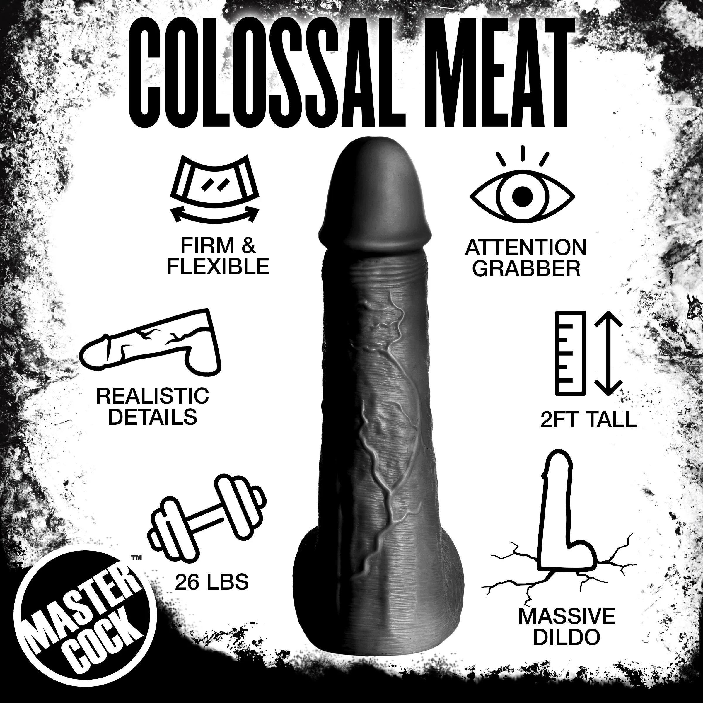 Black Moby 2 Foot Tall Super Dildo - Image 5
