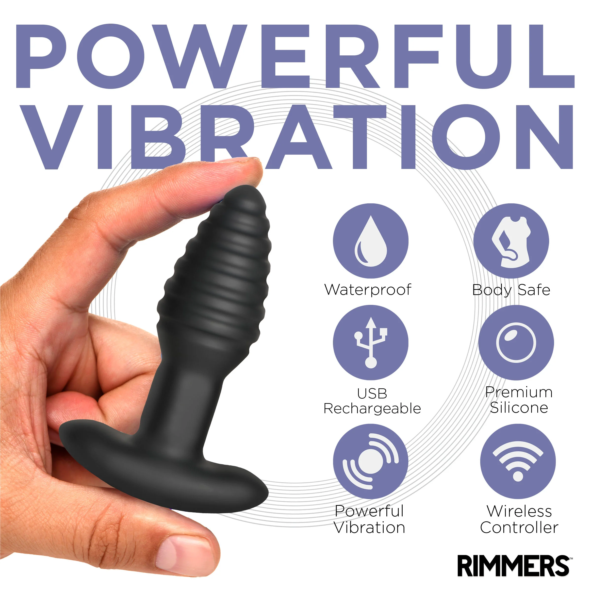 Model-E Vibrating Rimming Plug w/ Remote Control - Image 4