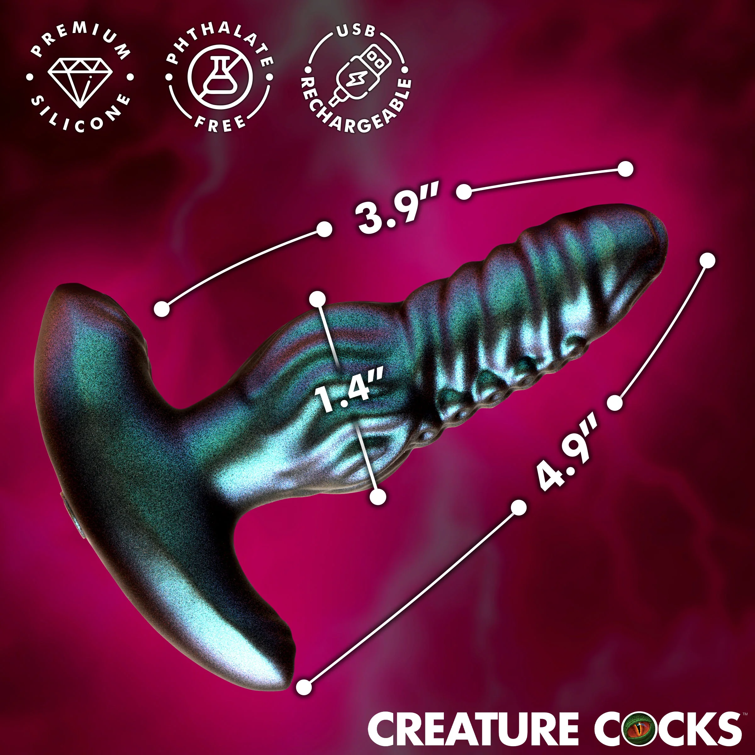 Octo-Squirm Vibrating & Squirming Silicone Anal Plug - Image 5